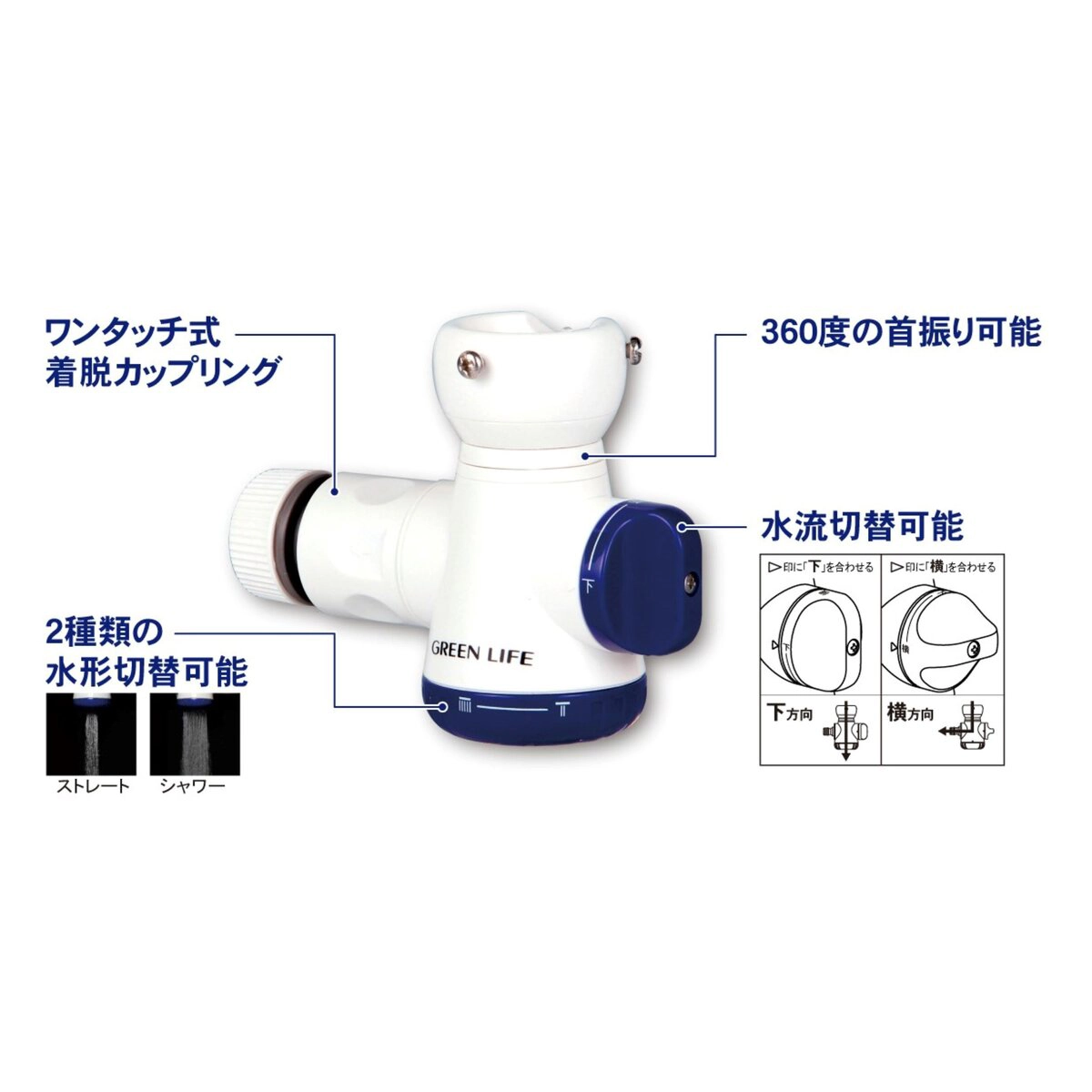 シャワー付き蛇口コネクター