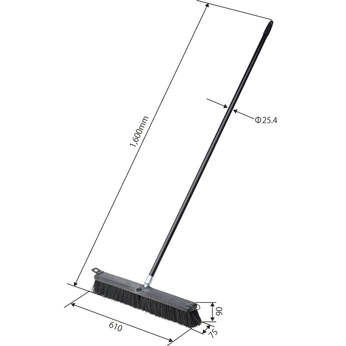 作業ほうき ブラシ硬め 巾610mm