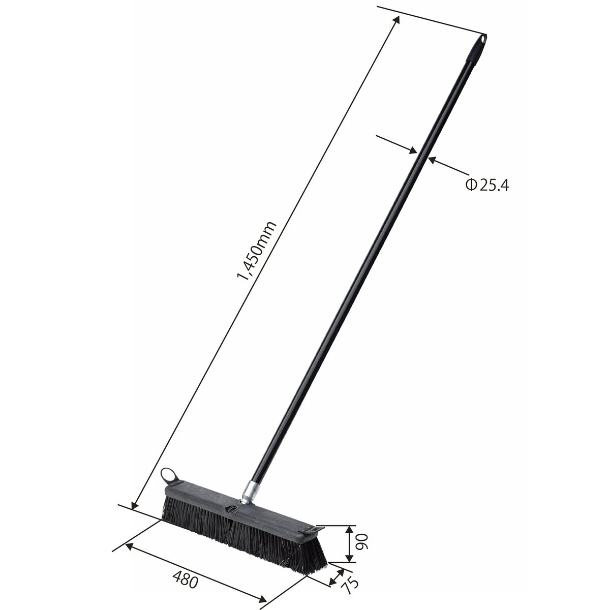 作業ほうき ブラシ硬め 巾480mm