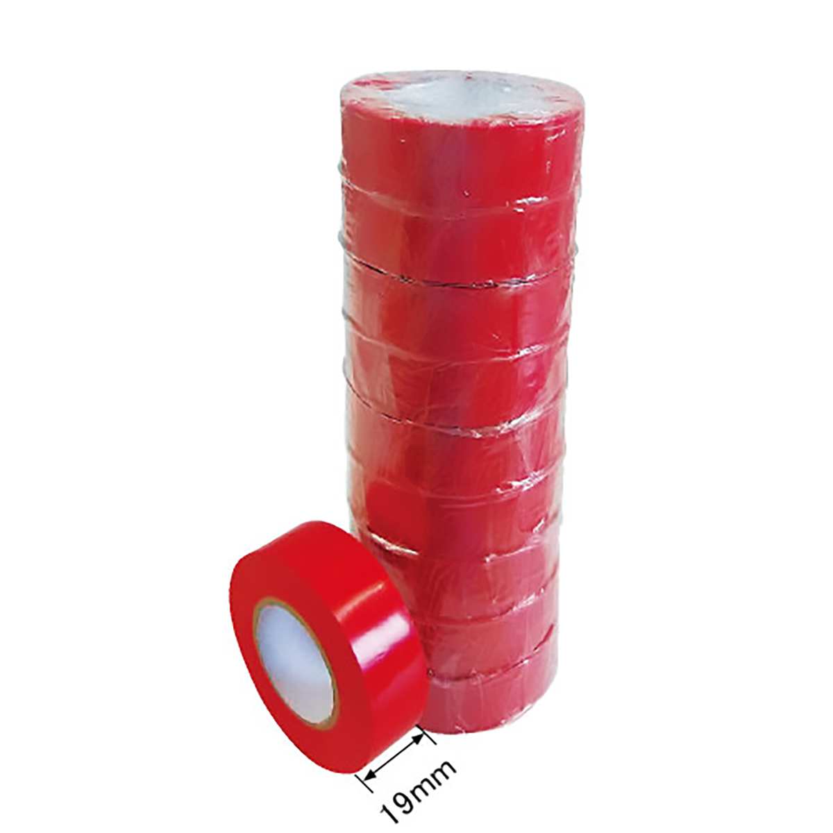 ビニールテープ JIS-C2336適合品 赤色 10巻セット