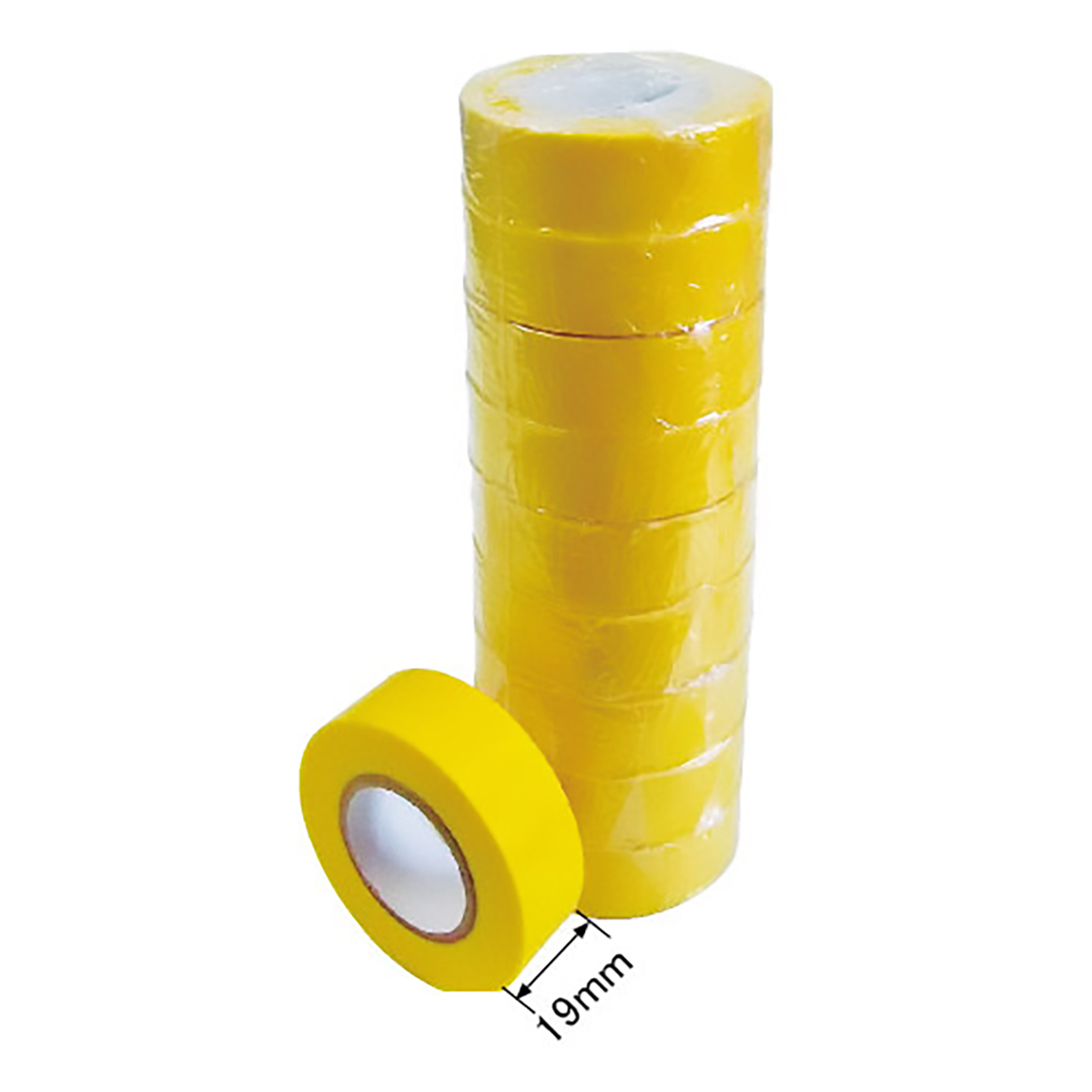 ビニールテープ JIS-C2336適合品 黄色 10巻セット