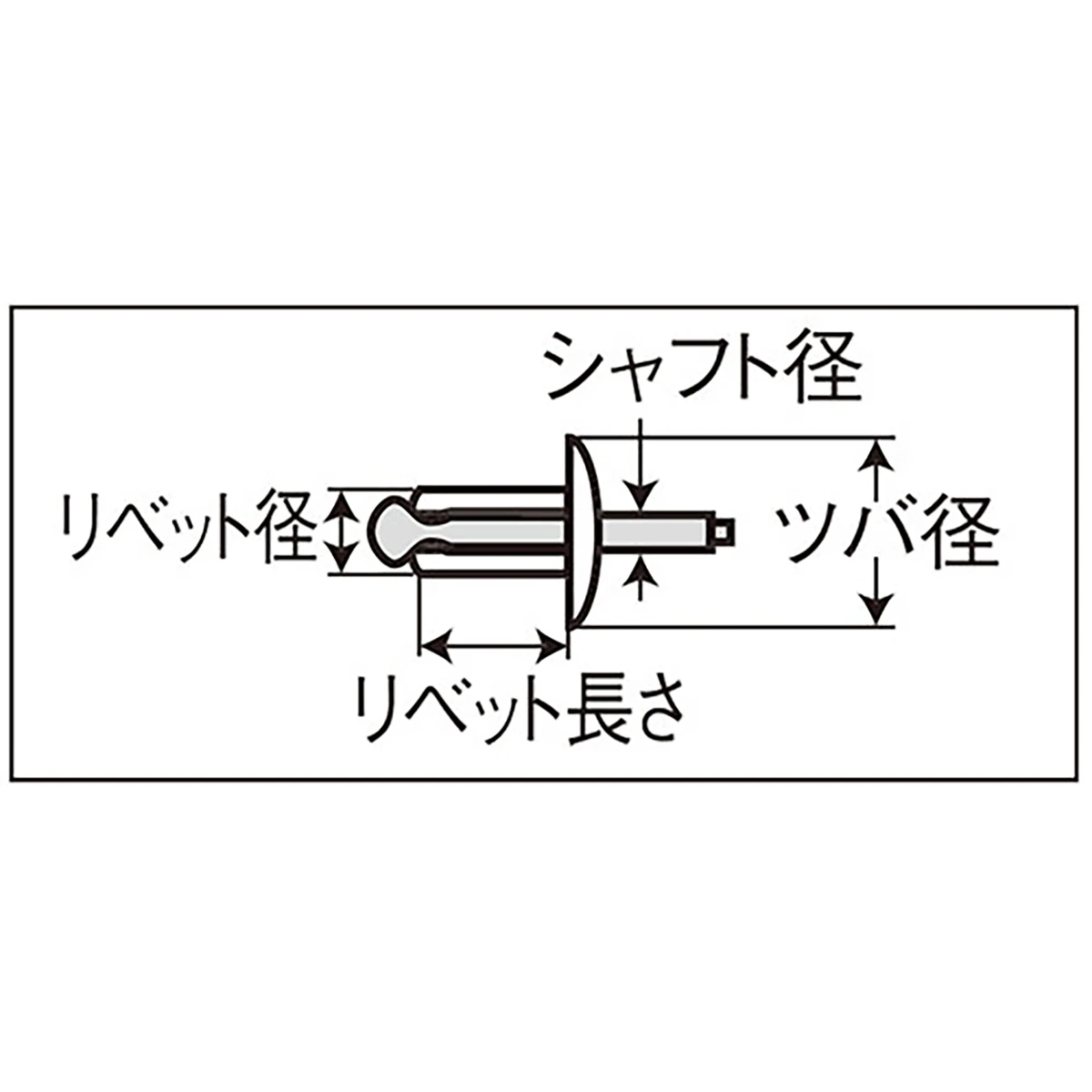 リベット 長さ18mm リベット径φ5.0mm 100本入