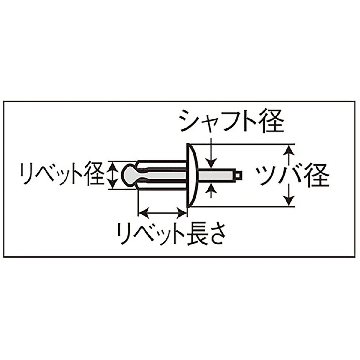 リベット 長さ13.2mm リベット径φ4.6mm 500本入