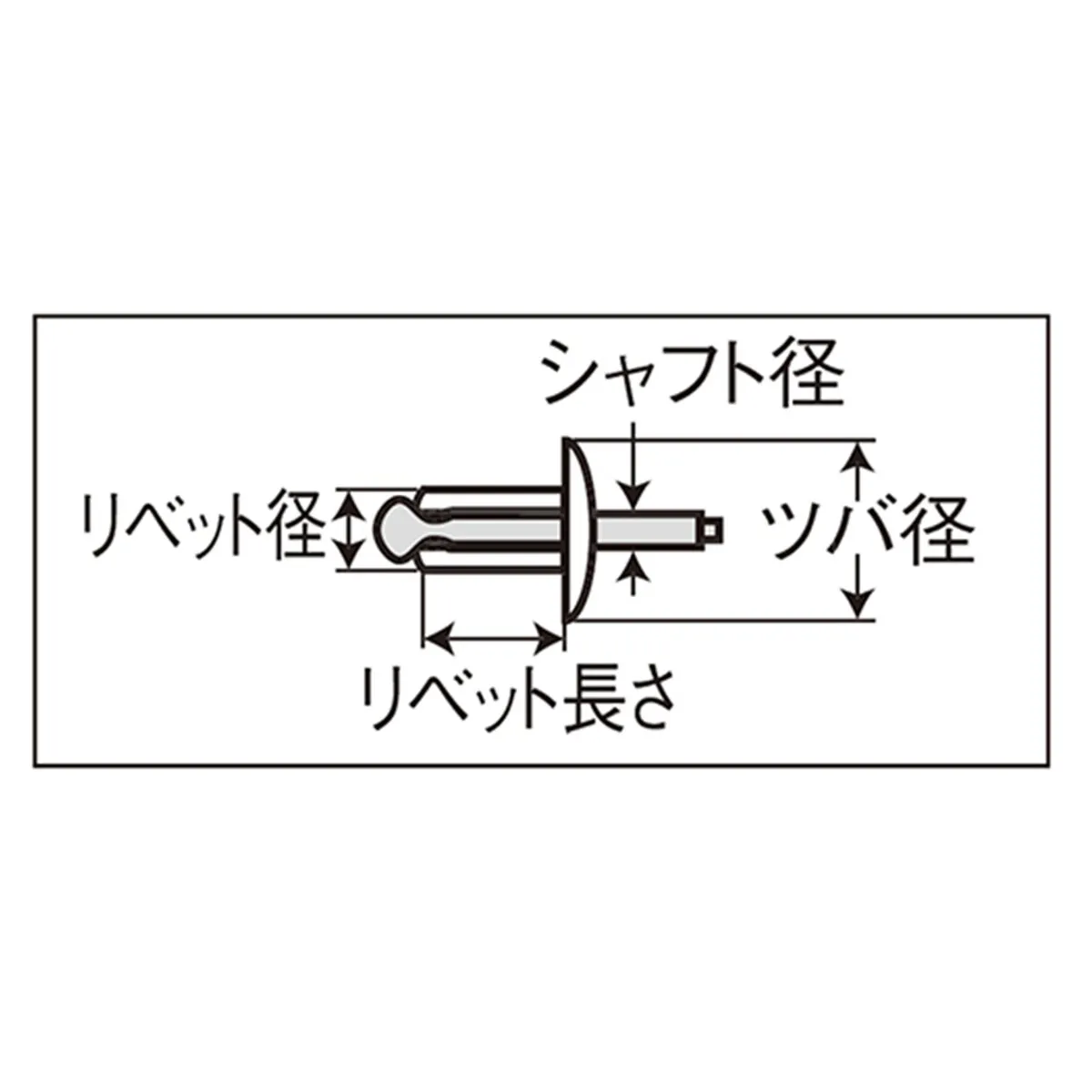 リベット 長さ13.5mm リベット径φ4.8mm 500本入