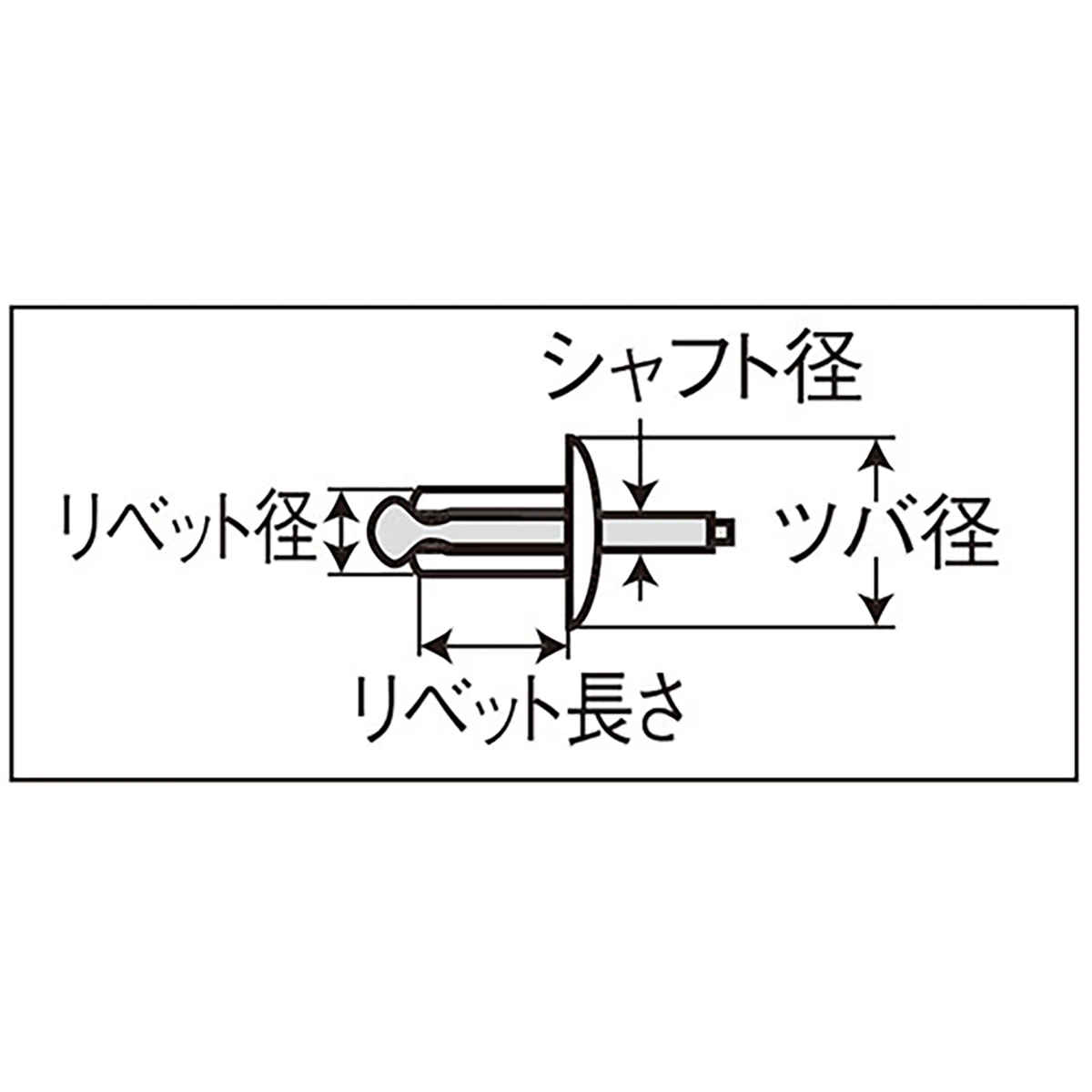 リベット 長さ17.9mm リベット径φ4.8mm 100本入