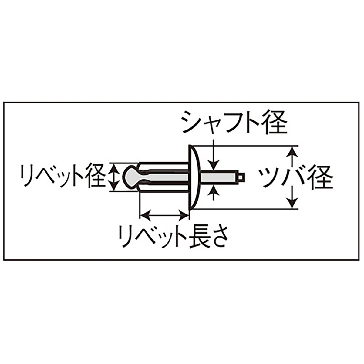 リベット 長さ14.0mm リベット径φ6.3mm 250本入