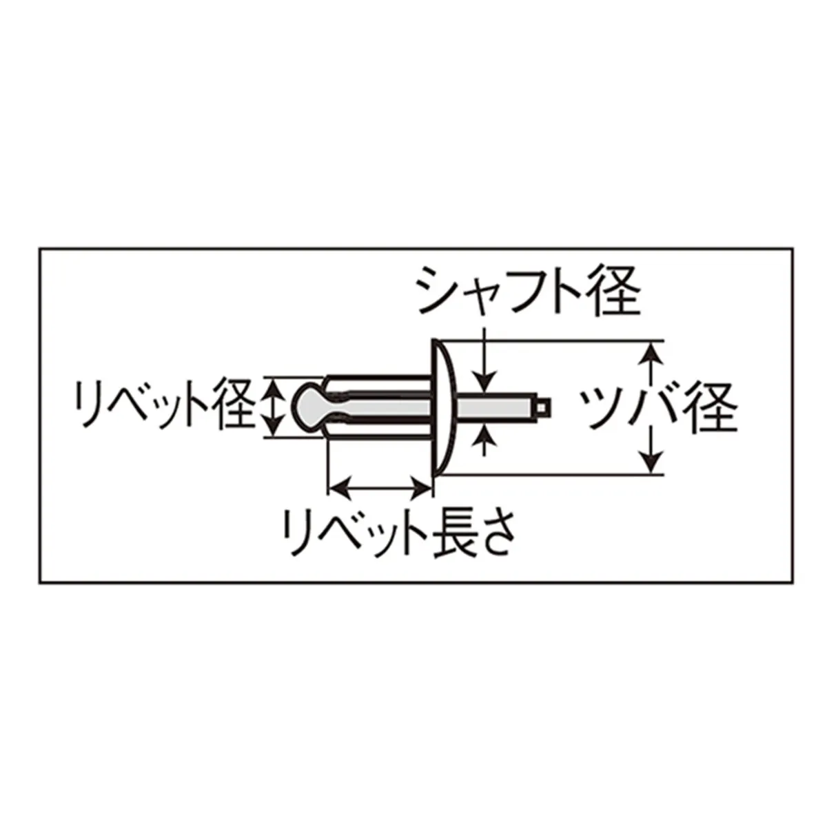 リベット 長さ19mm リベット径φ6.4mm 250本入