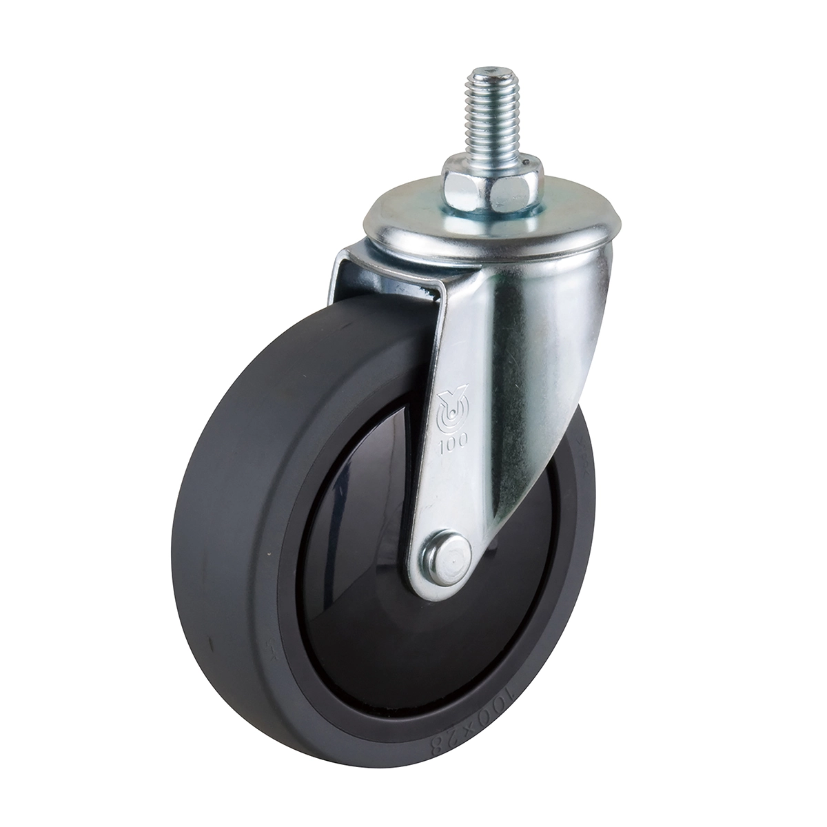 ツールワゴン 取っ手付き 中量2段 エラストマー車