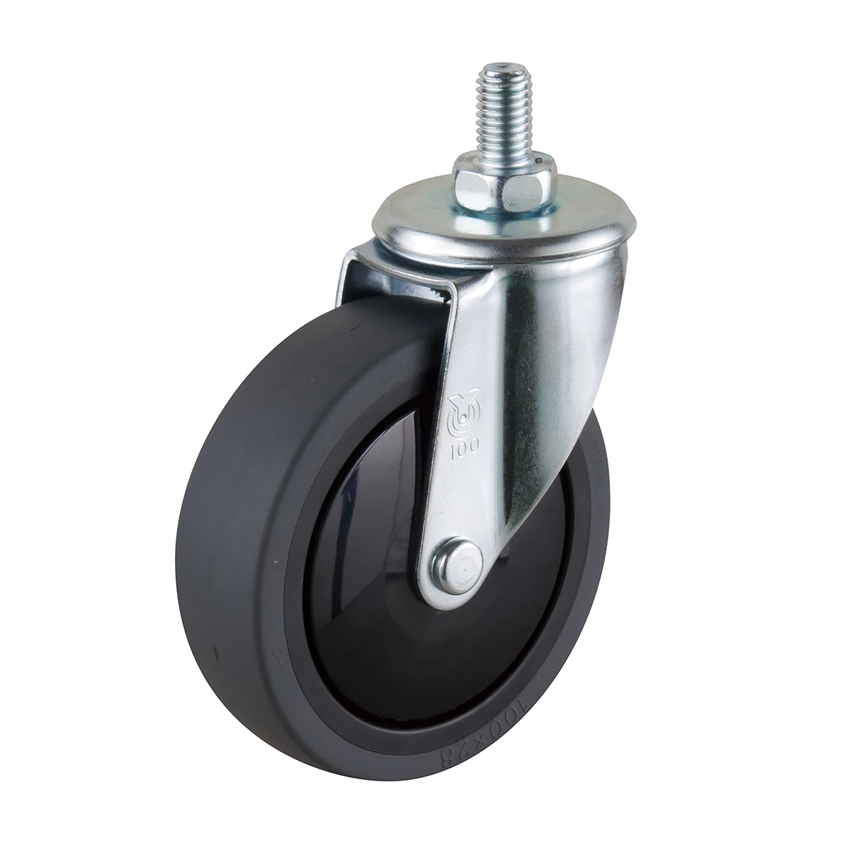 ツールワゴン 取っ手付き 中量2段 エラストマー車