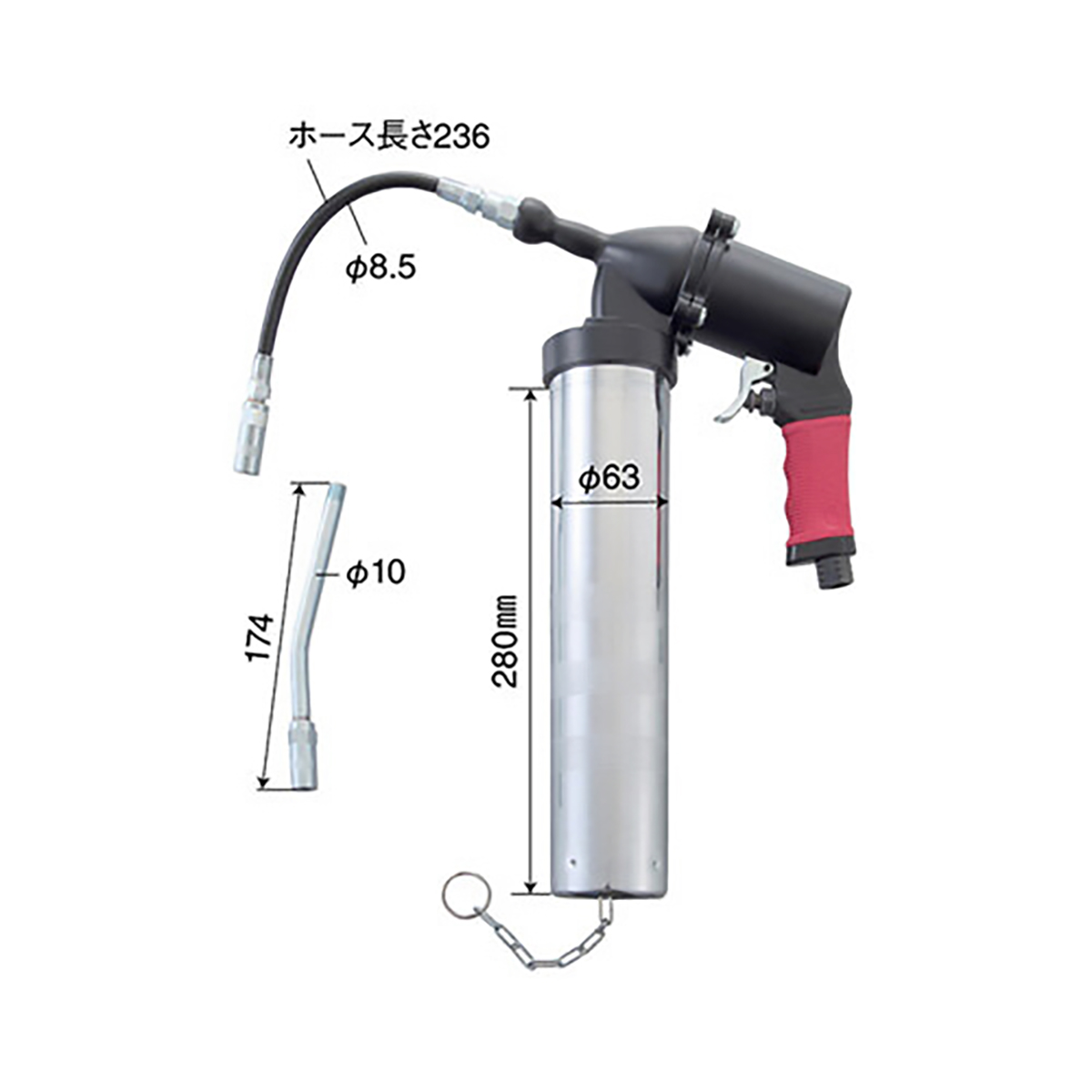 公式】パーマンショップ-グリースガン エア式: 整備工具・補修用品