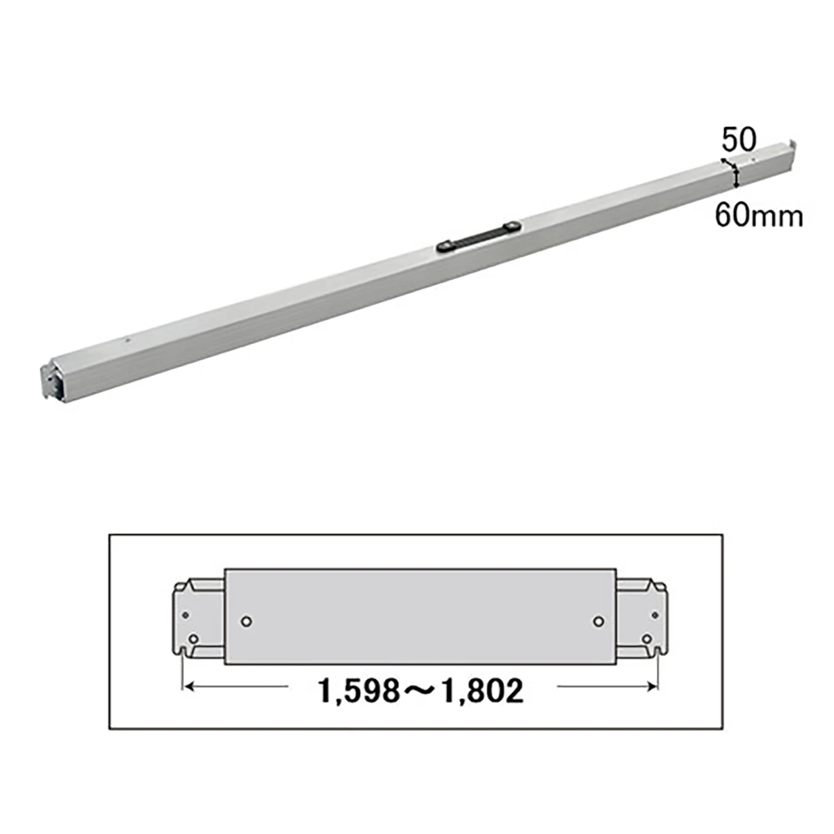 ショーリングバー スリムタイプ Eトラック用 アルミ 1598～1802mm