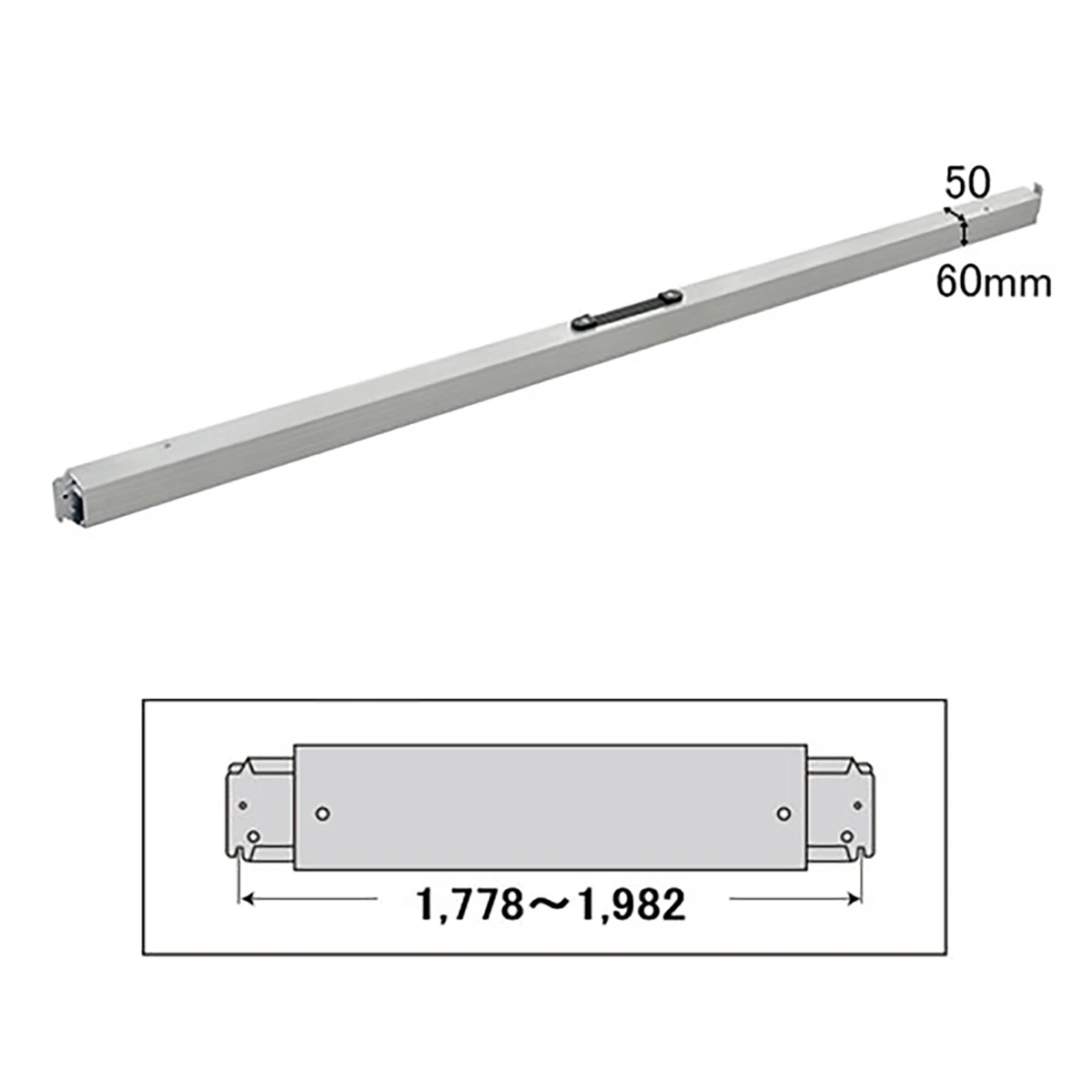 ショーリングバー スリムタイプ Eトラック用 アルミ 1778～1982mm