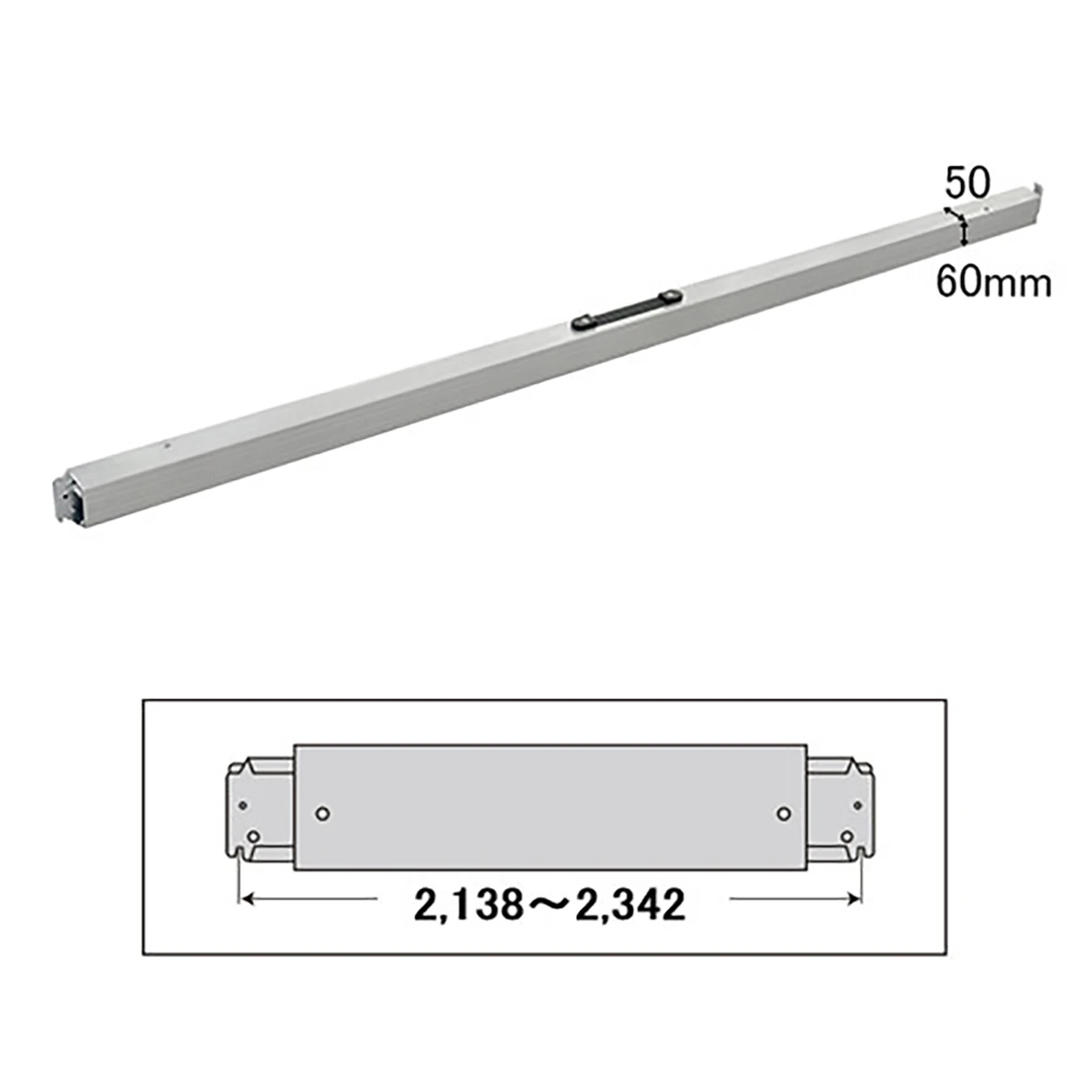 ショーリングバー スリムタイプ Eトラック用 アルミ 2138～2342mm