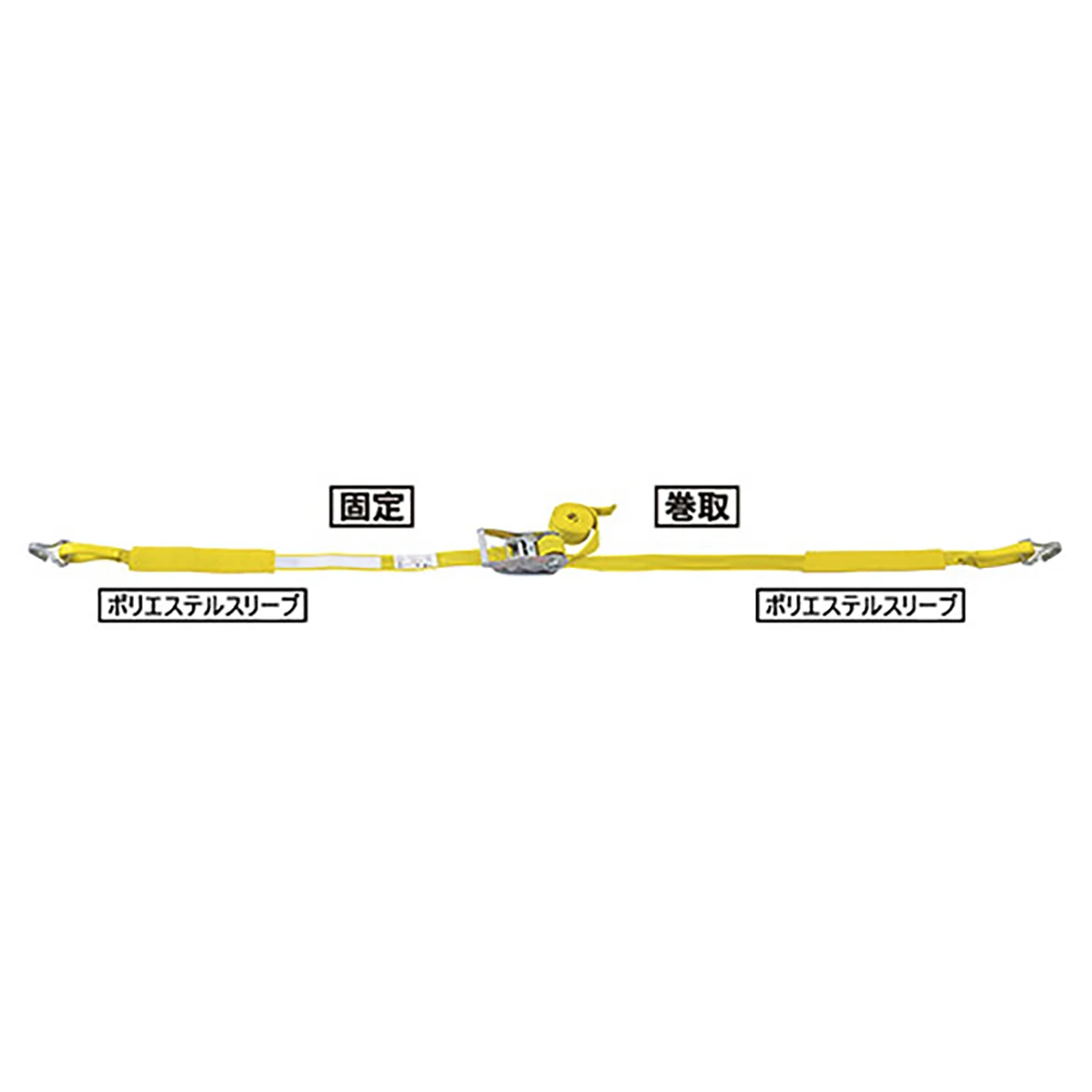 ベルト荷締機 ラッシングベルト JIS 巾50 固定1m 巻取5m Jフック