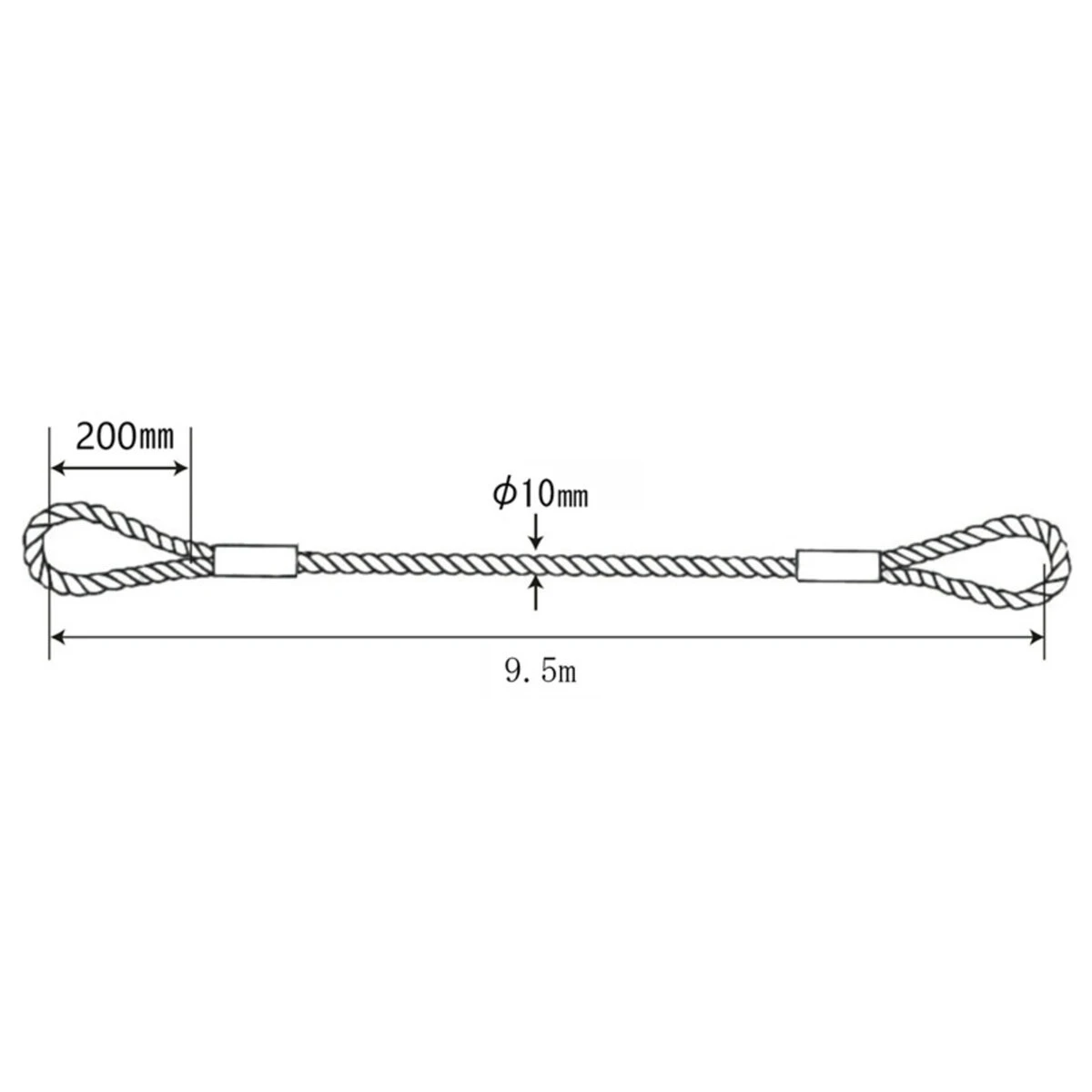 センター張りワイヤー φ10mm×9.5m 1本入