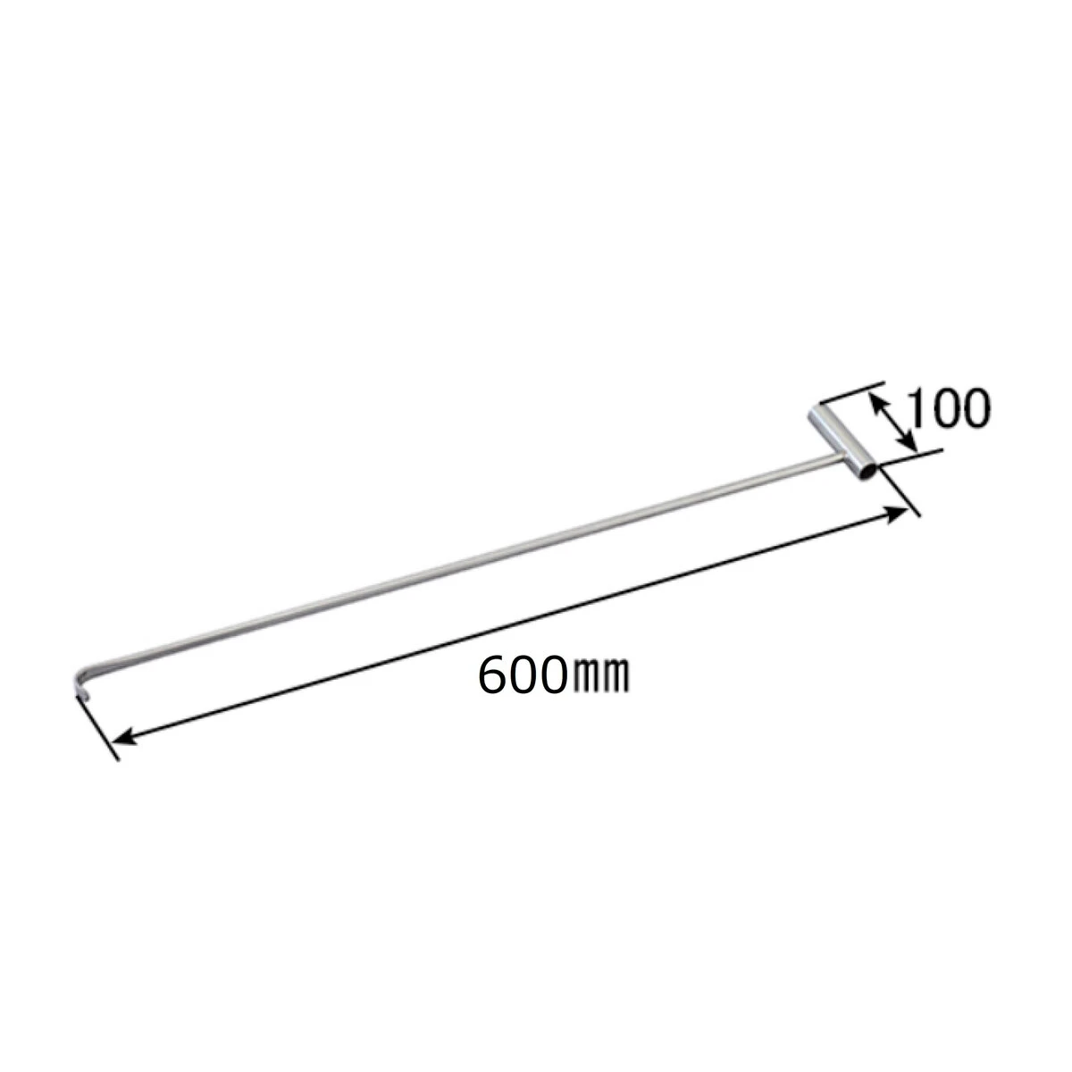 引っ張り棒 横向きフック ステンレス 平型フック