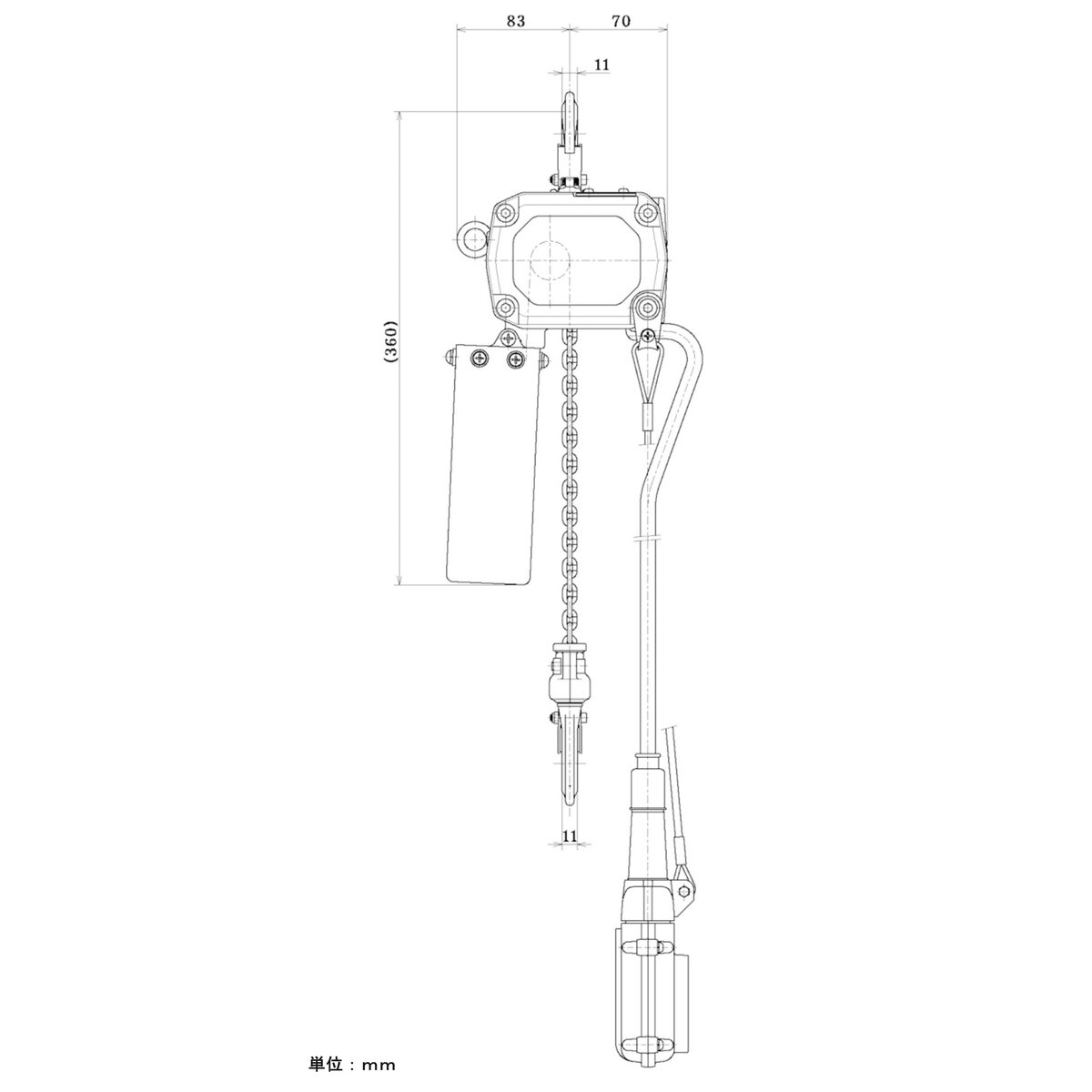 電気チェーンブロック 超小型 揚程 10m