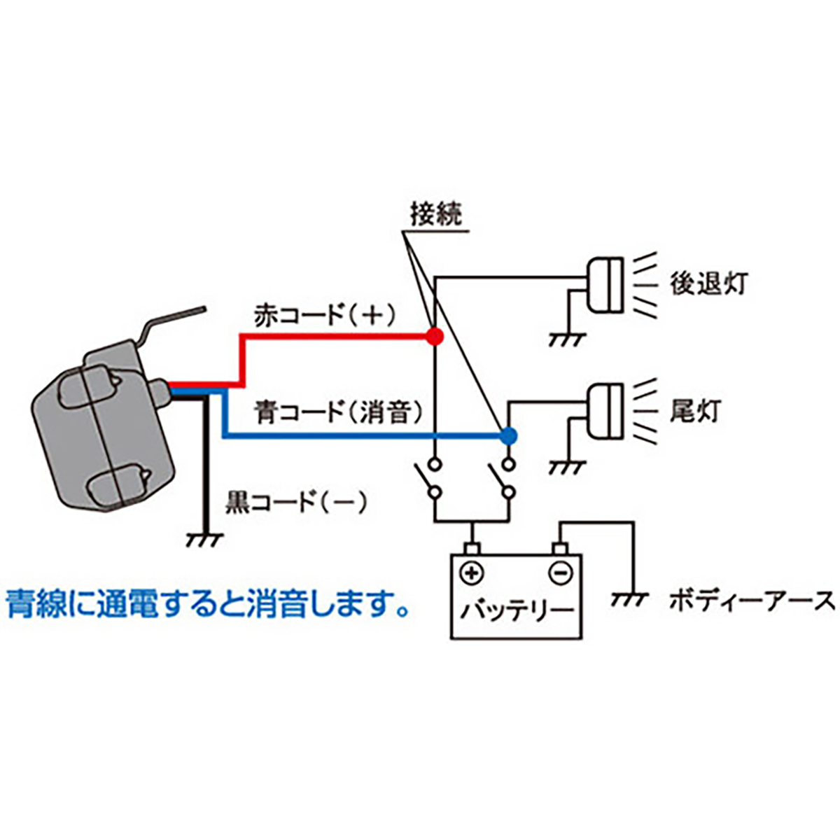 バックブザー 消音タイプ DC12～DC48V 防水