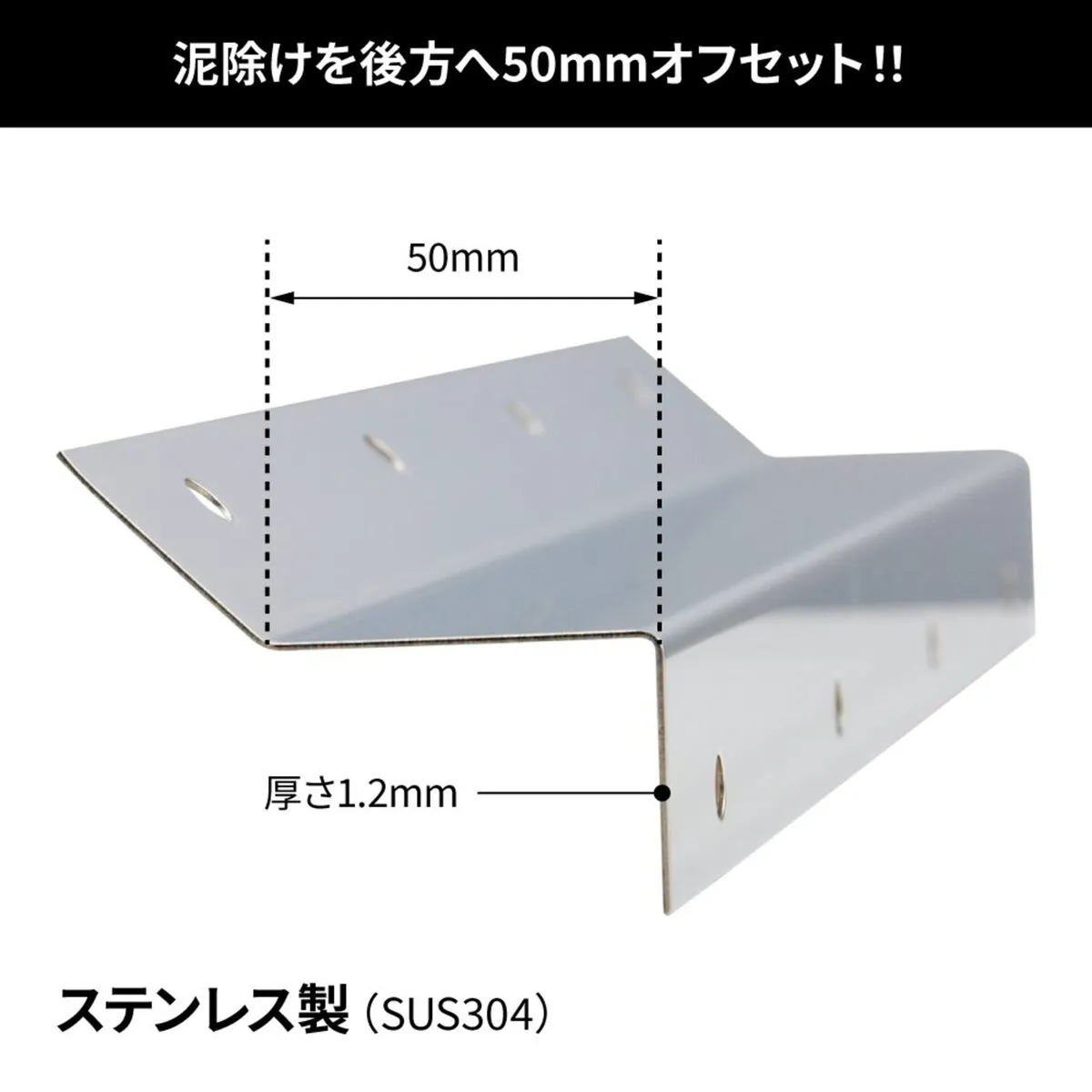 泥除け巻込防止板 500×50mm ステンレス 2枚入