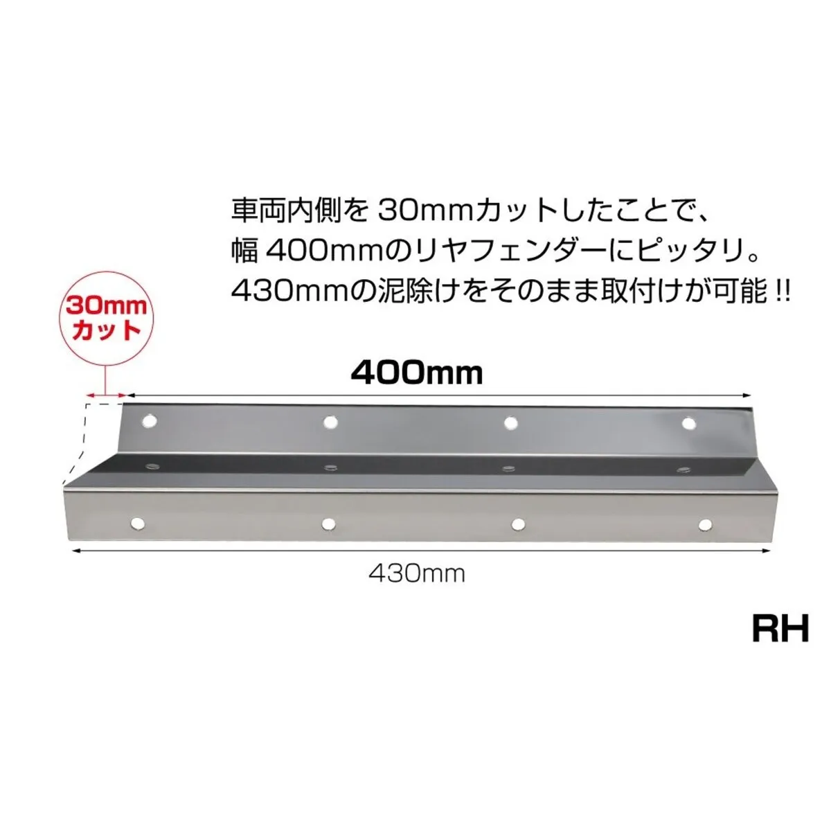 泥除け巻込防止板 400×50mm ステンレス 2枚入