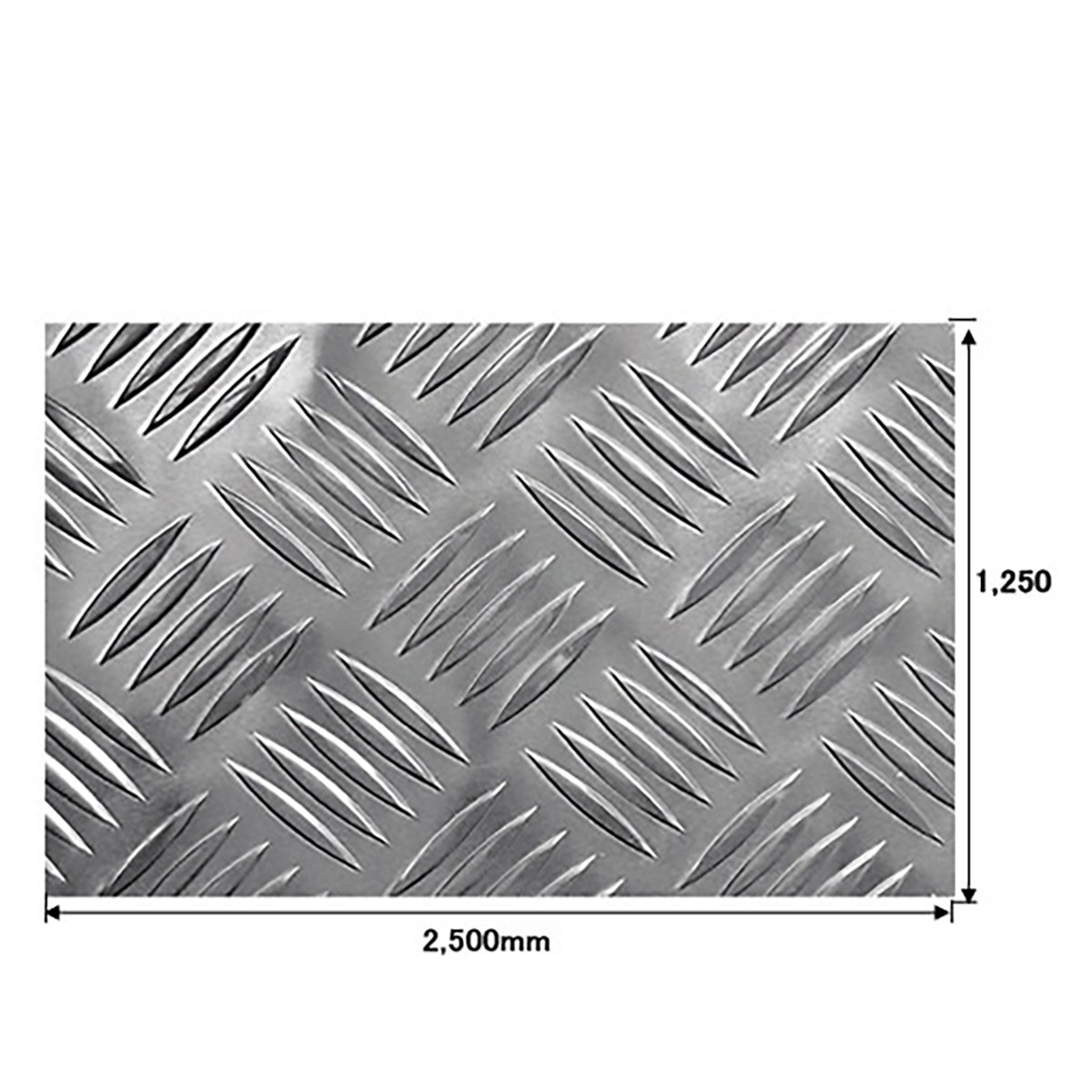 アルミ縞板 5本線 1250×2500×厚み2.5mm