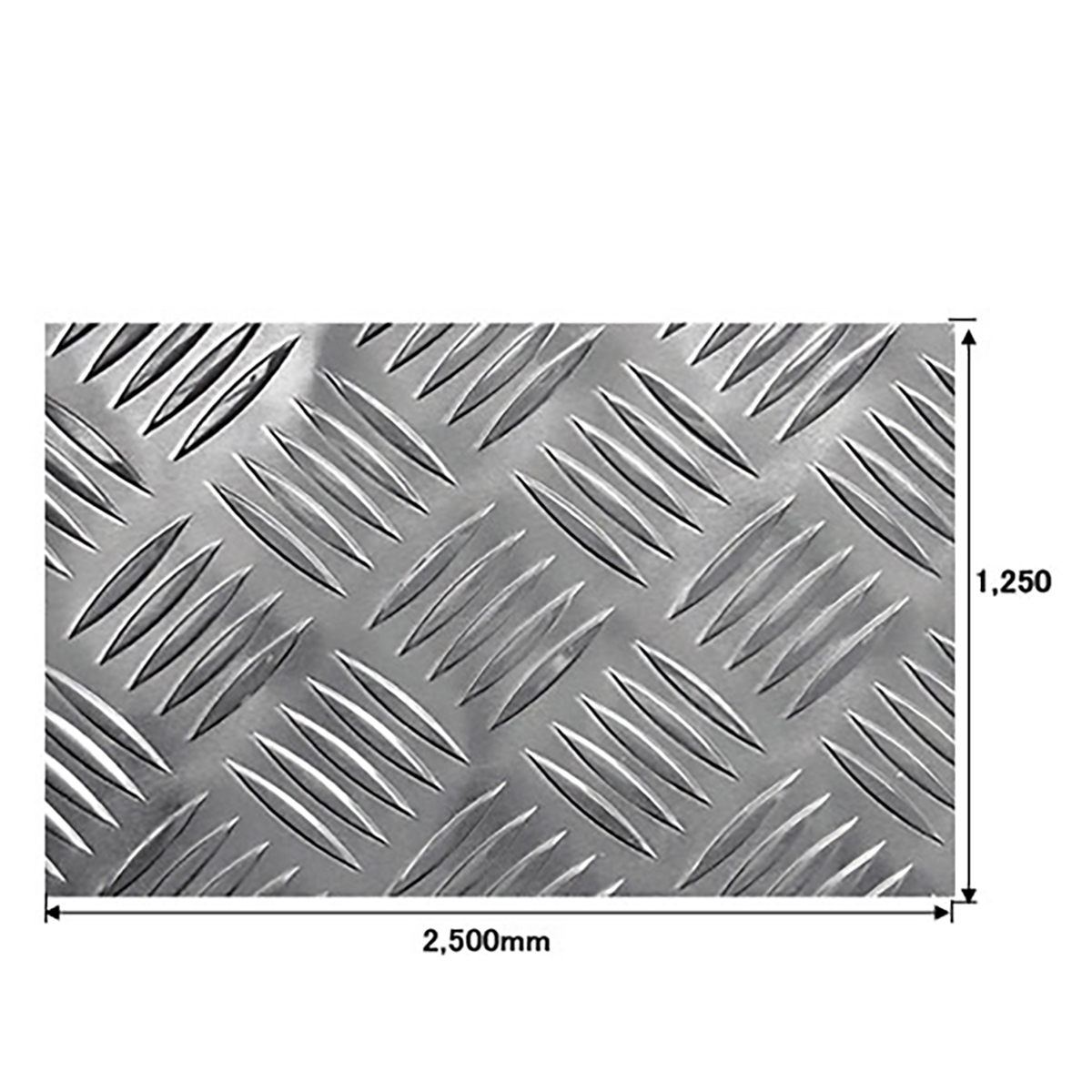 アルミ縞板(シマ板)2.5x1000x1840 (厚x幅x長さmm)