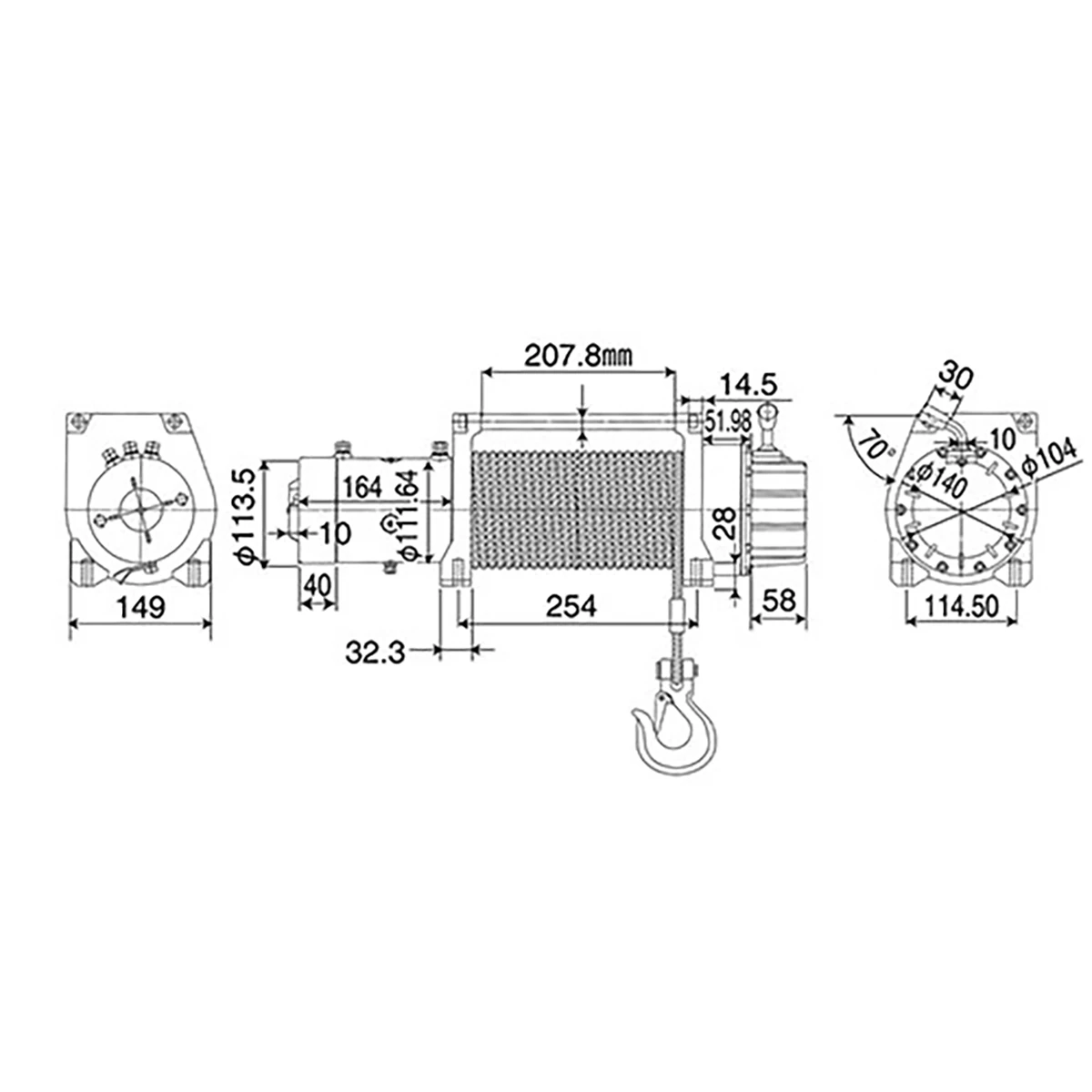 電動ウィンチ DC12V  準防水