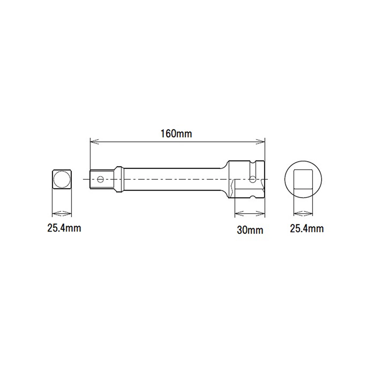 エクステンションバー 160mm 差込角25.4mm