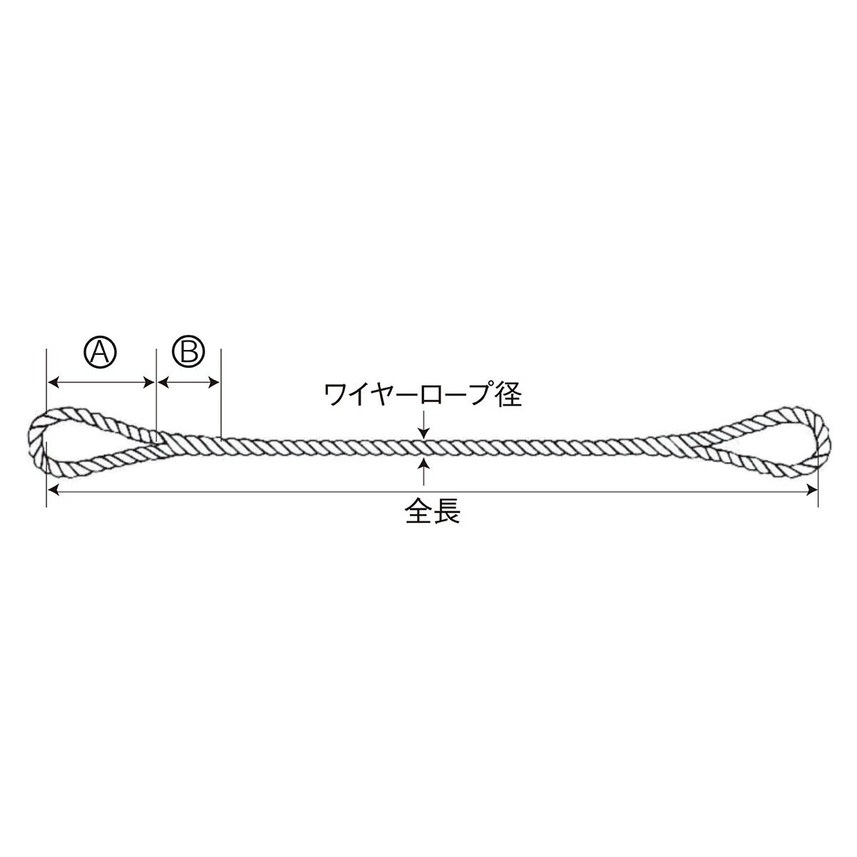 ワイヤー 玉掛 トゲ無し φ9mm×1m 1本入