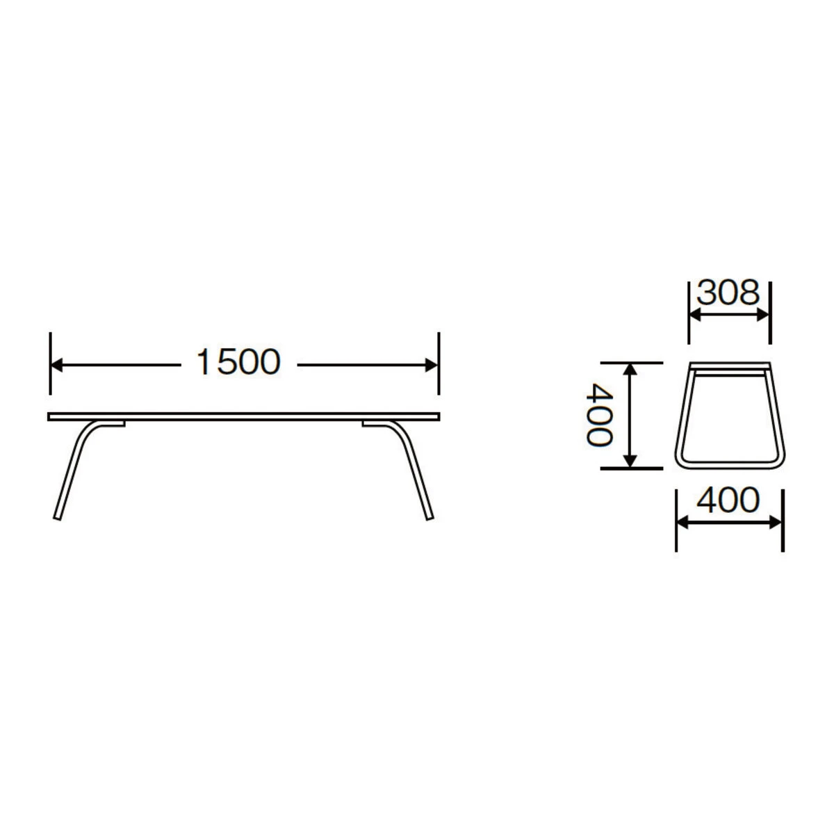 樹脂ベンチECO 背もたれなし 巾1500mm