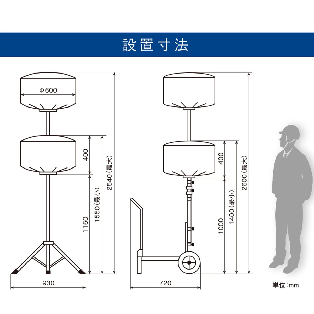 全光バルーン小型三脚 AC100V