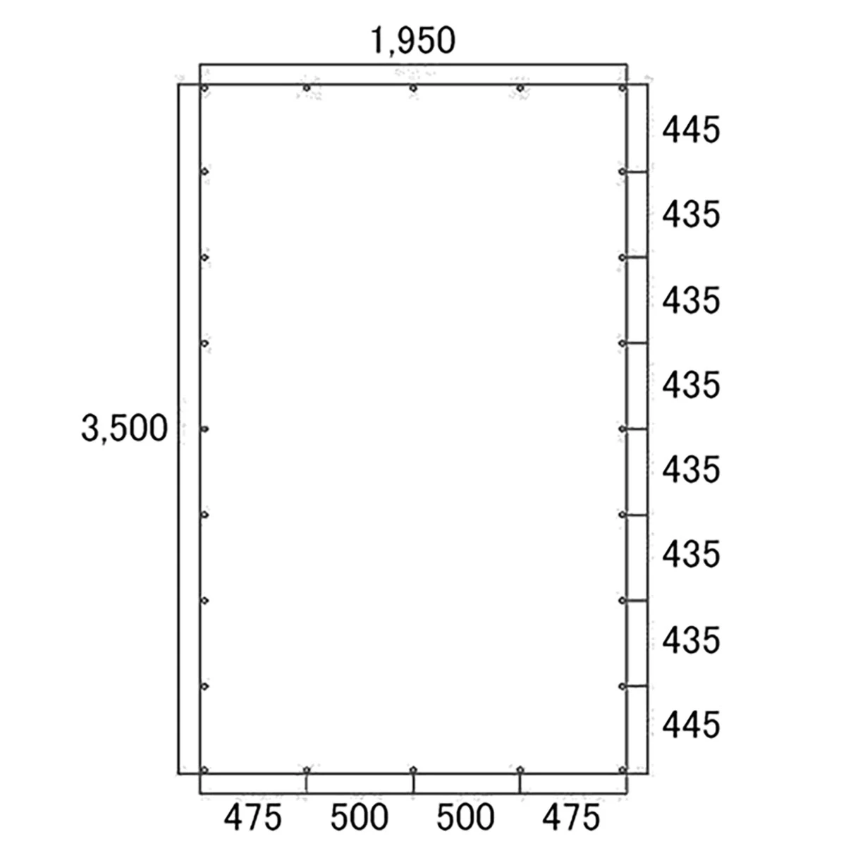 トラック平シート 1～2tトラック用 ペケット無し 巾1.95×長さ3.5m