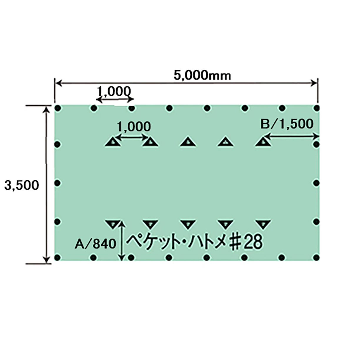 トラック平シート 高級品 1級綿10号 巾3.5×長さ5m