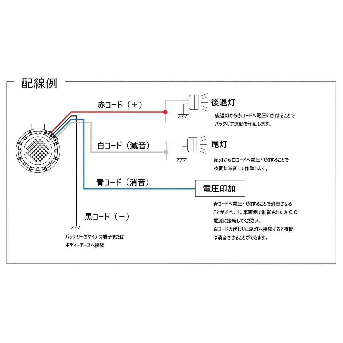 バックブザー DC12V 減音 消音機能付
