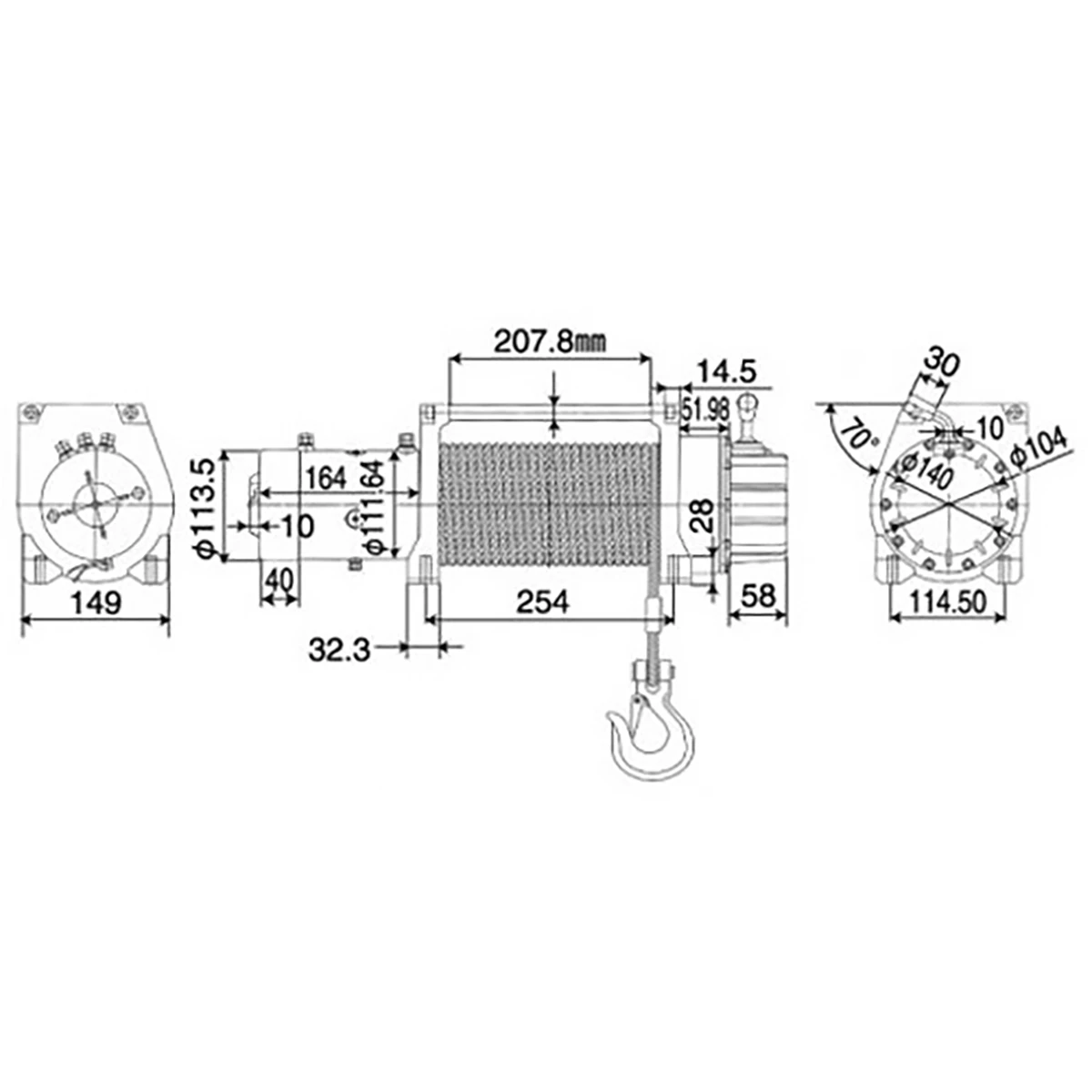 電動ウィンチ DC24V  準防水