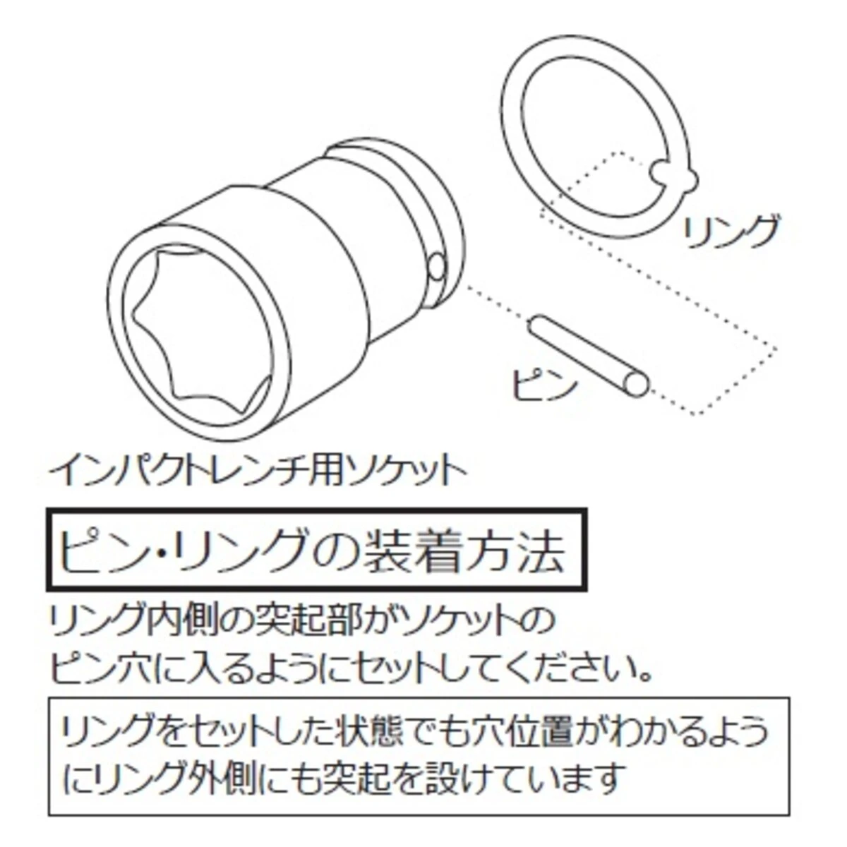 インパクトレンチ用ロングソケット 薄肉 差込角12.7mm 6角