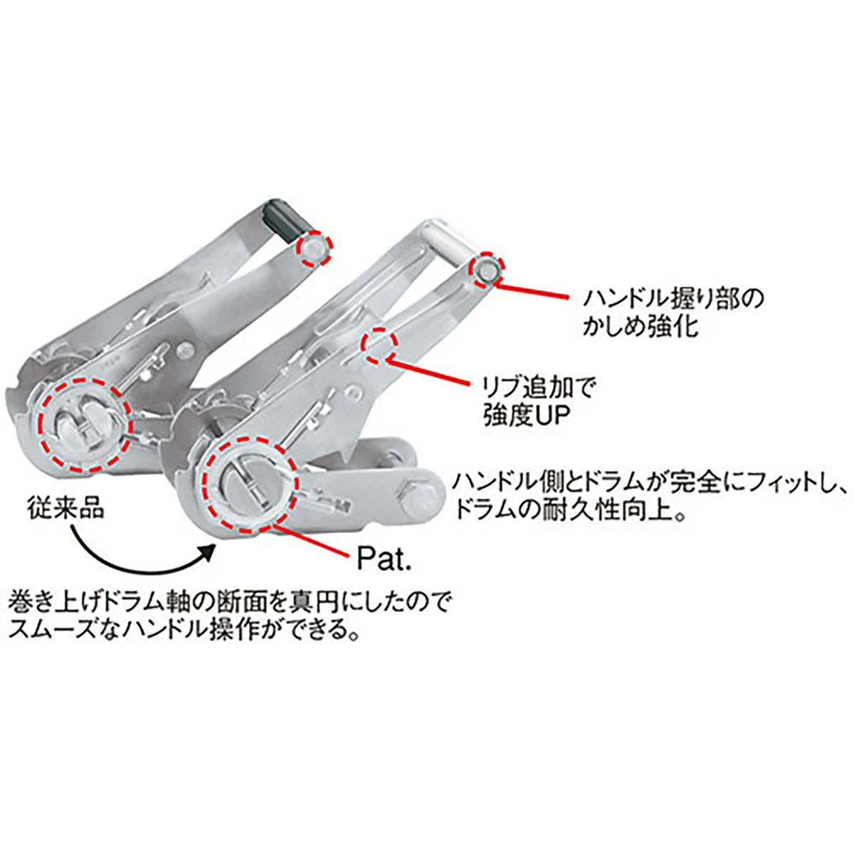 ベルト荷締機 ラッシングベルト JIS 巾50 固定1m 巻取5m Jフック