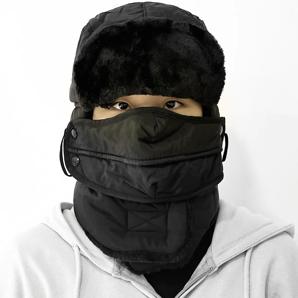 防寒帽子 マスク付き