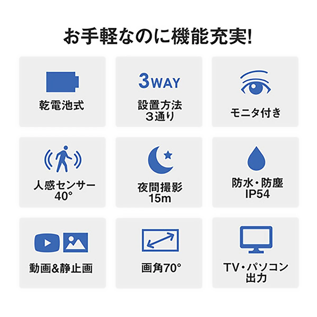 セキュリティカメラ 電池式