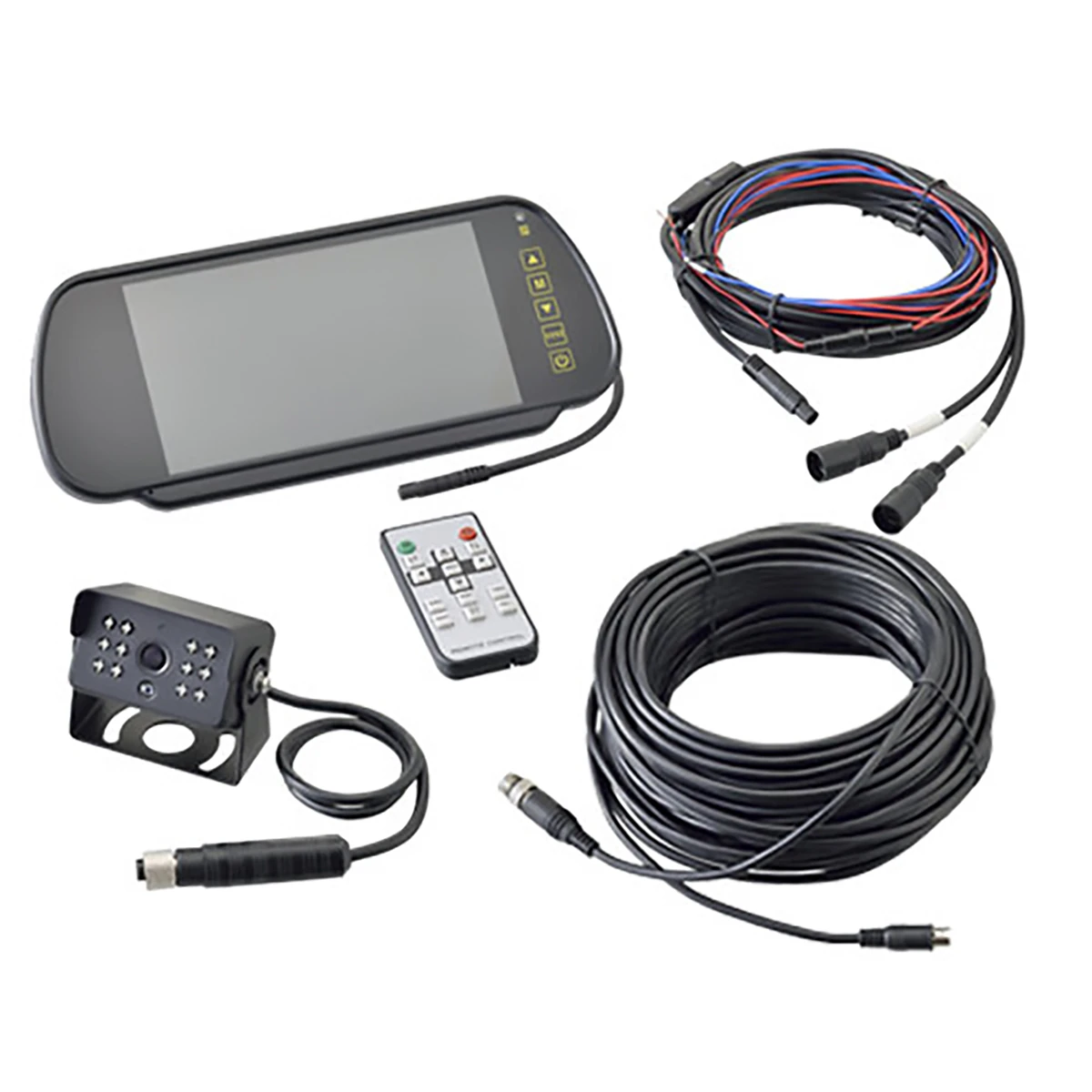 バックカメラ カラー ルームミラーモニタータイプ DC12～24V 延長ケーブル25m付属