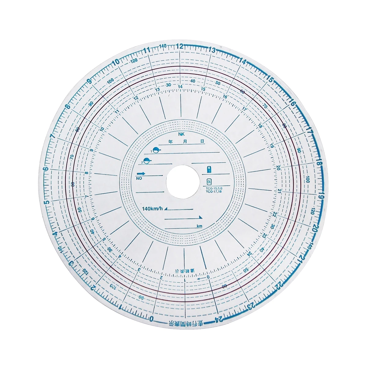 タコグラフチャート紙 回転記録なし 26時間用 140km/h 100枚入
