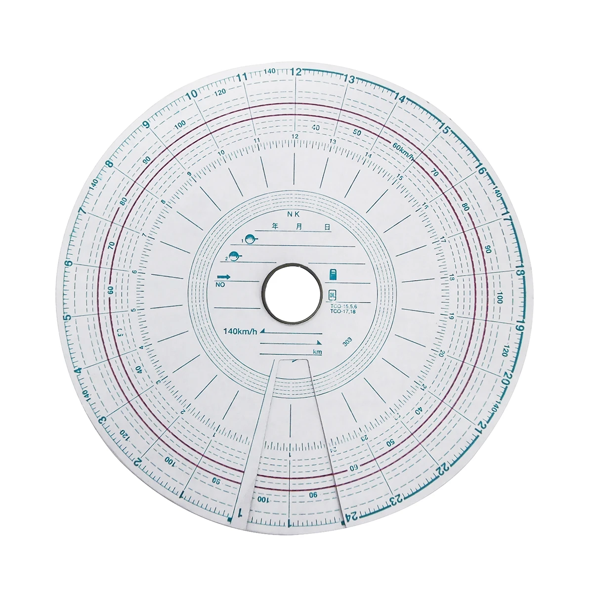 タコグラフチャート紙 回転記録なし 7日間 140km/h 10組入