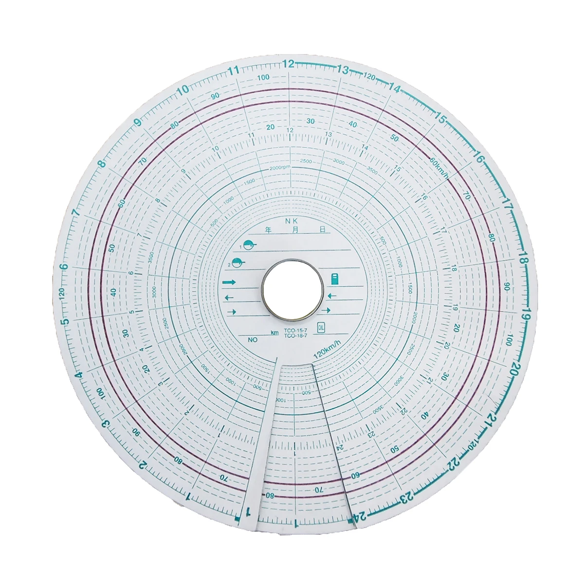 タコグラフチャート紙 回転記録有り 3日間用 120km/h 10組入