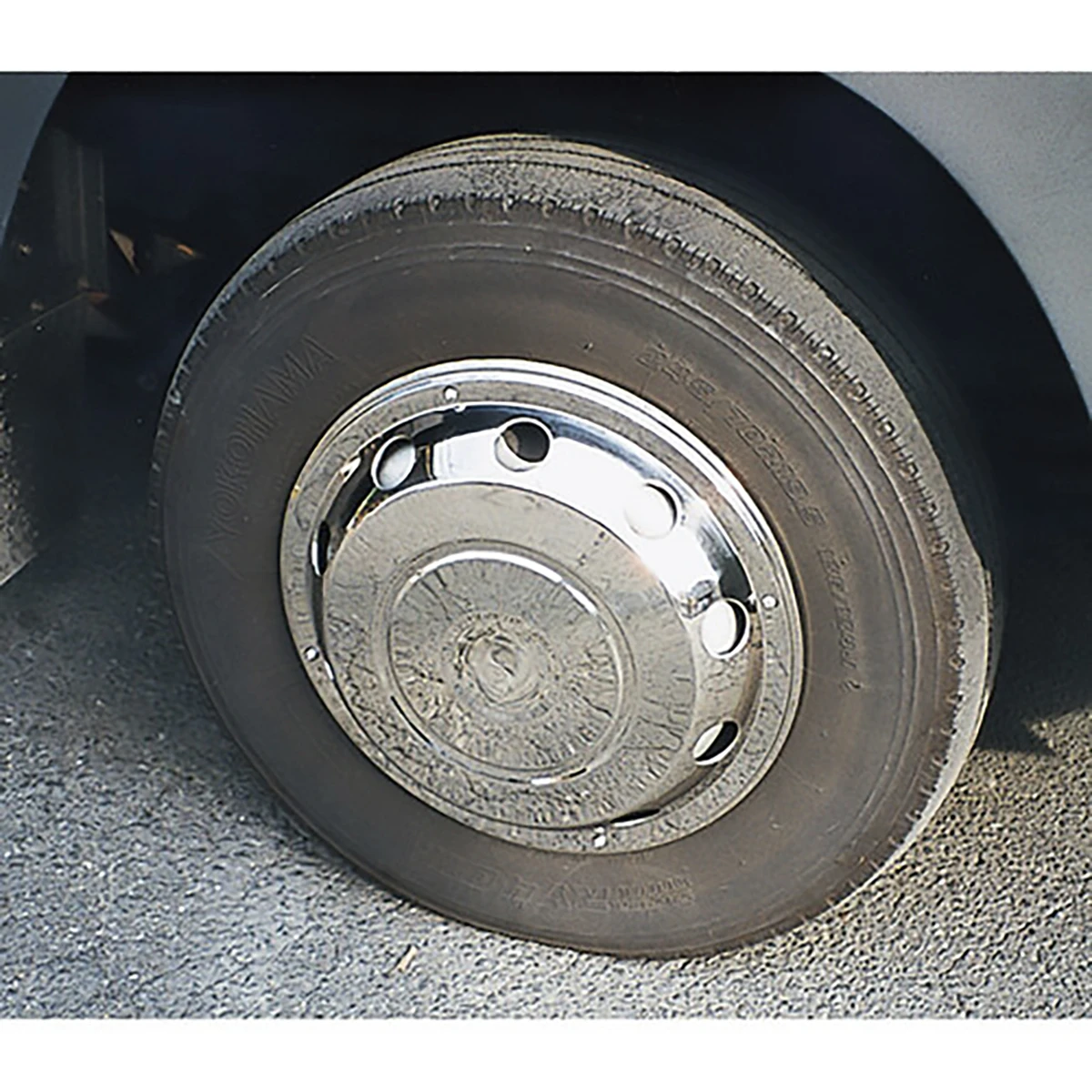 ホイルカバー ステンレス 大型低床車用 19.5インチ チューブレススチールホイル用 2枚