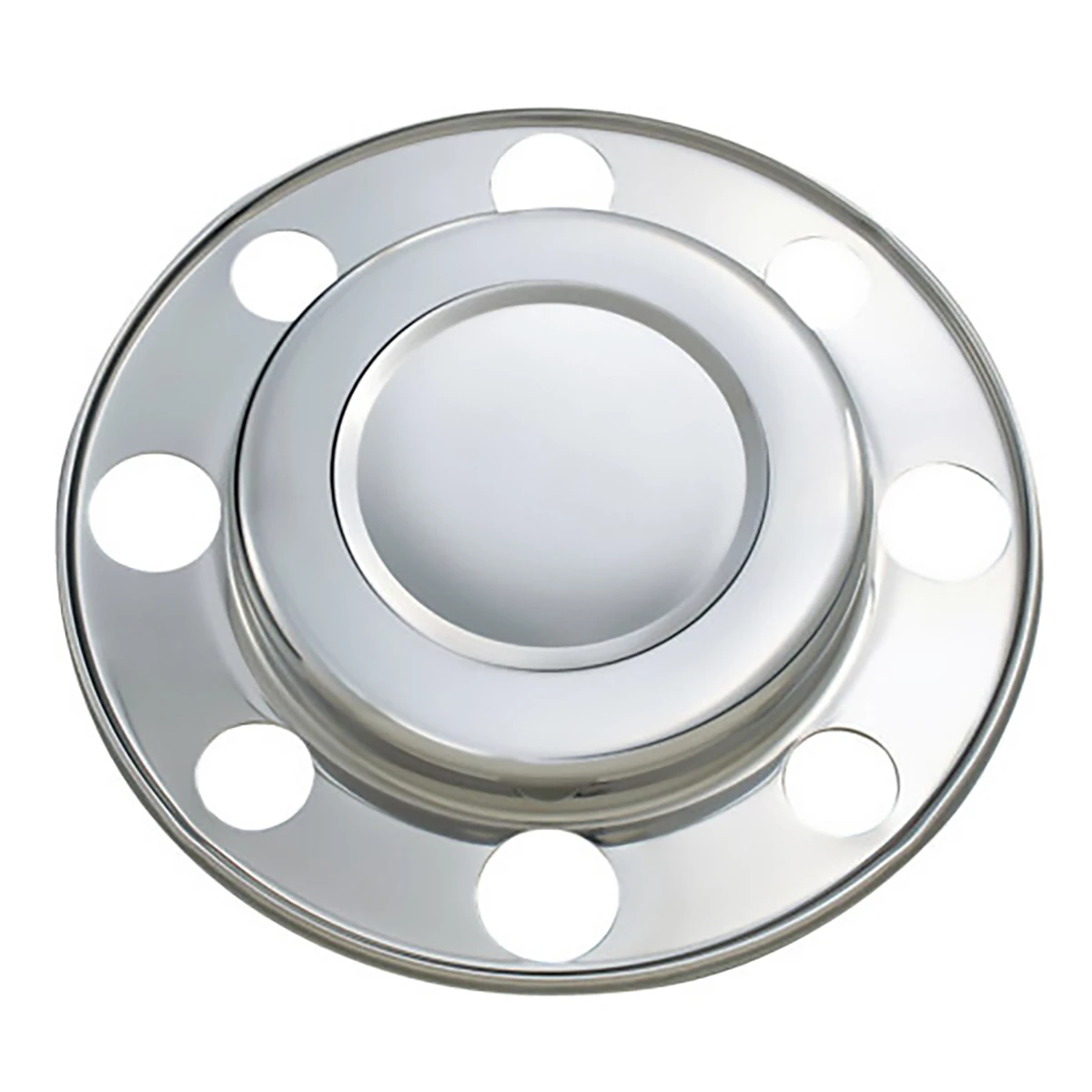 センターカバー ステンレス＋メッキ仕上げ 1枚 大型 フロント 8穴 19.5 22.5インチ用