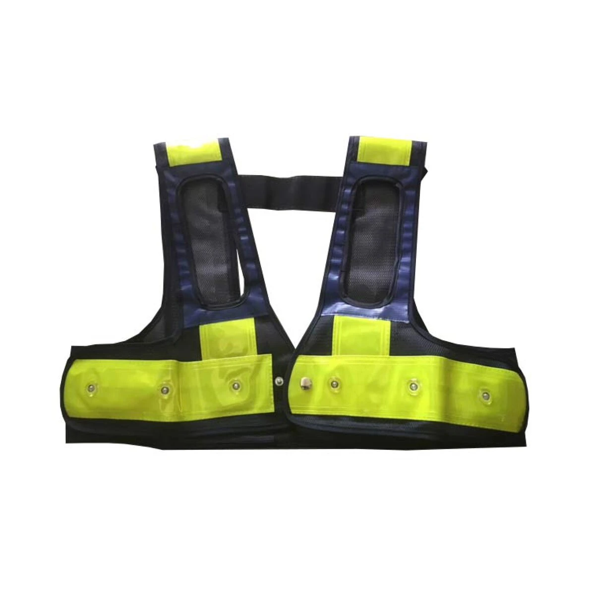 フルハーネス用LED安全ベスト 紺黄 フルハーネス対応 LED ショート丈