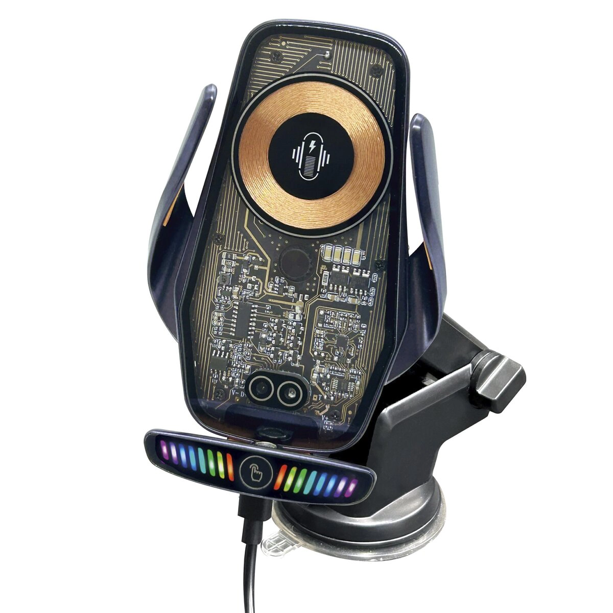 自動開閉スマホホルダー ワイヤレス充電 スケルトン