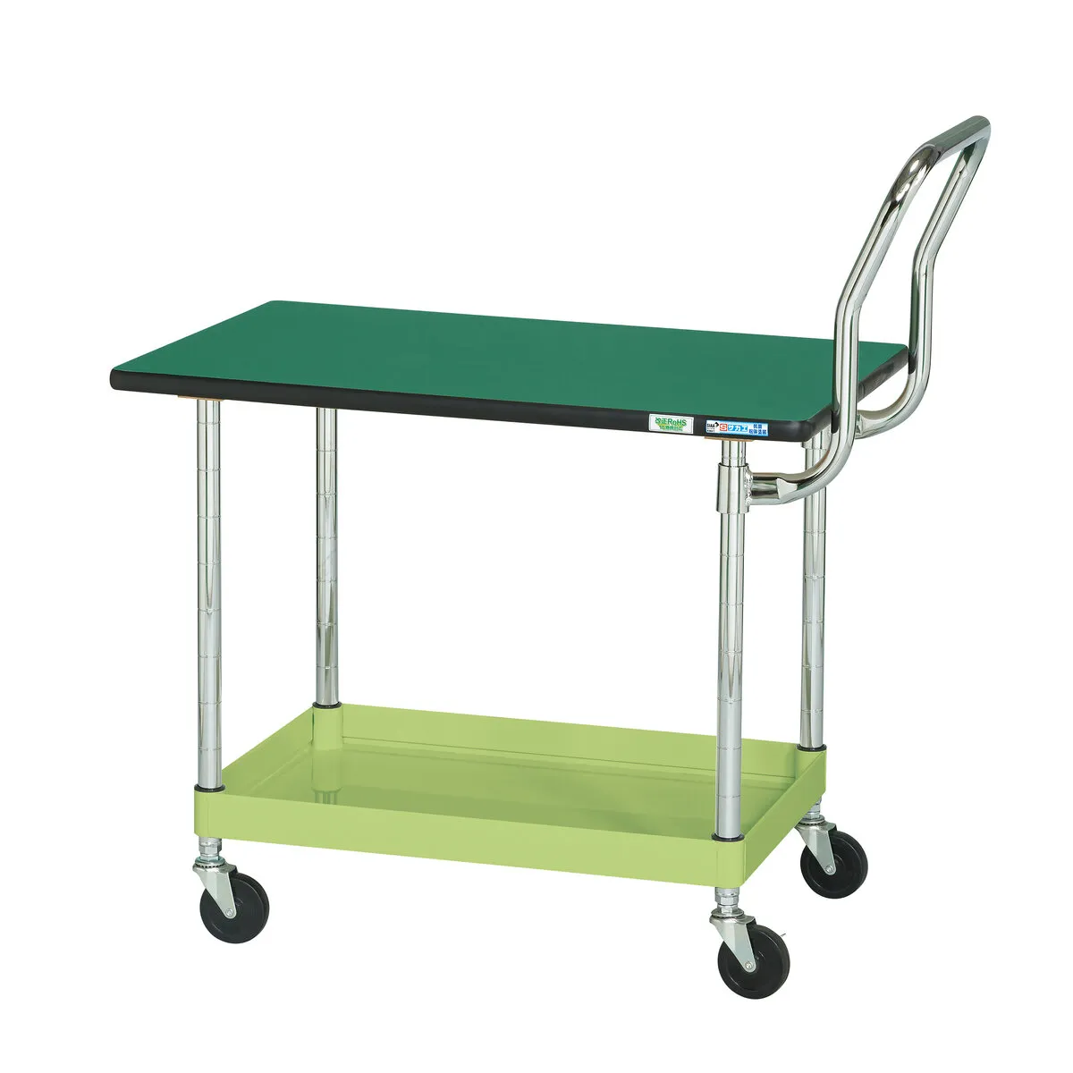 ツールワゴン 取っ手・天板付き 軽量 ゴム車