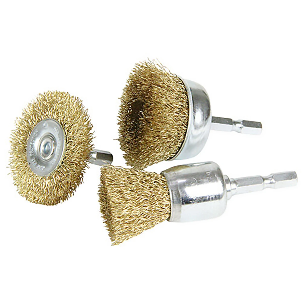 ワイヤーブラシセット 3PCS インパクトドライバー用 六角軸