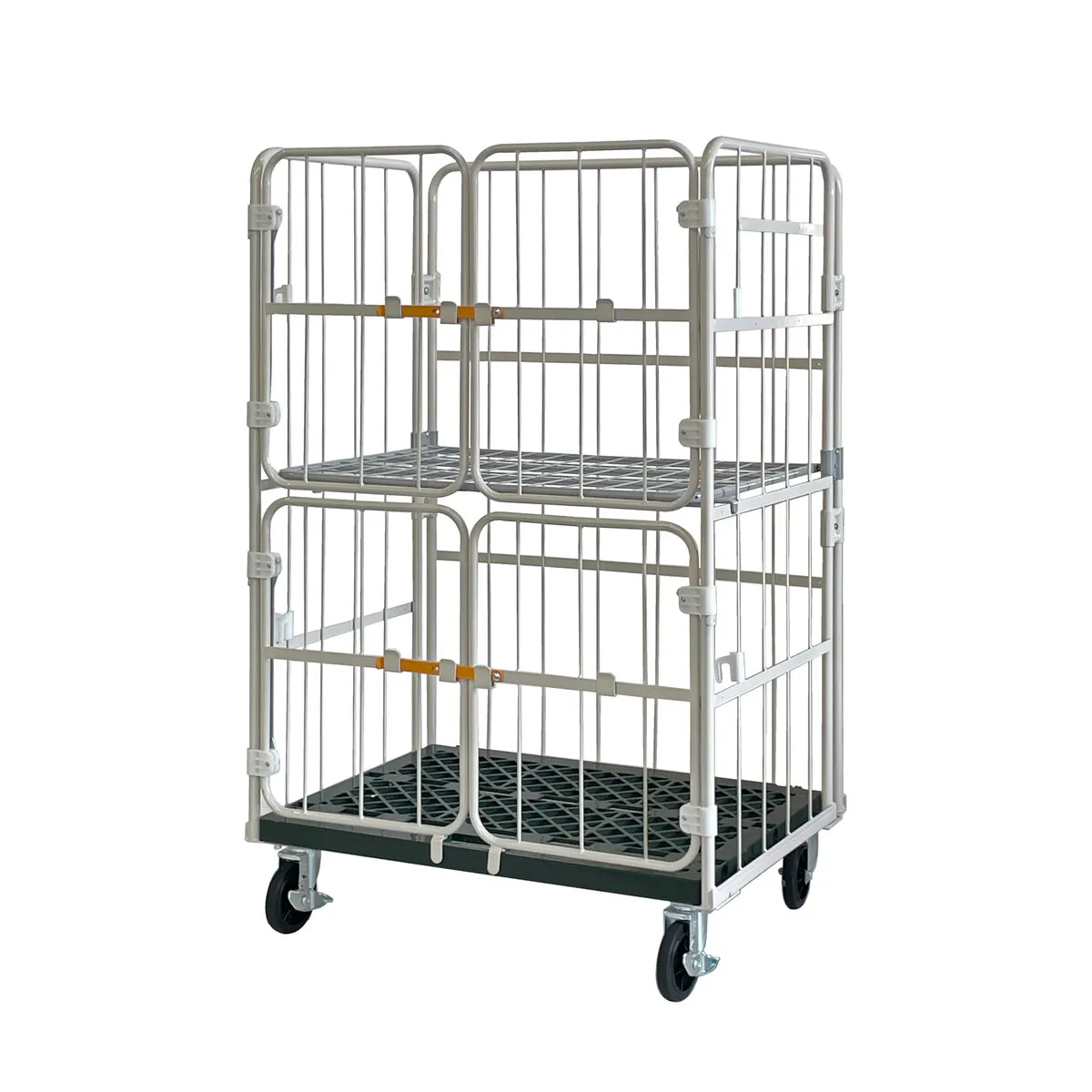 上下観音扉付コンビテナー 跳ね上げ式中間棚付